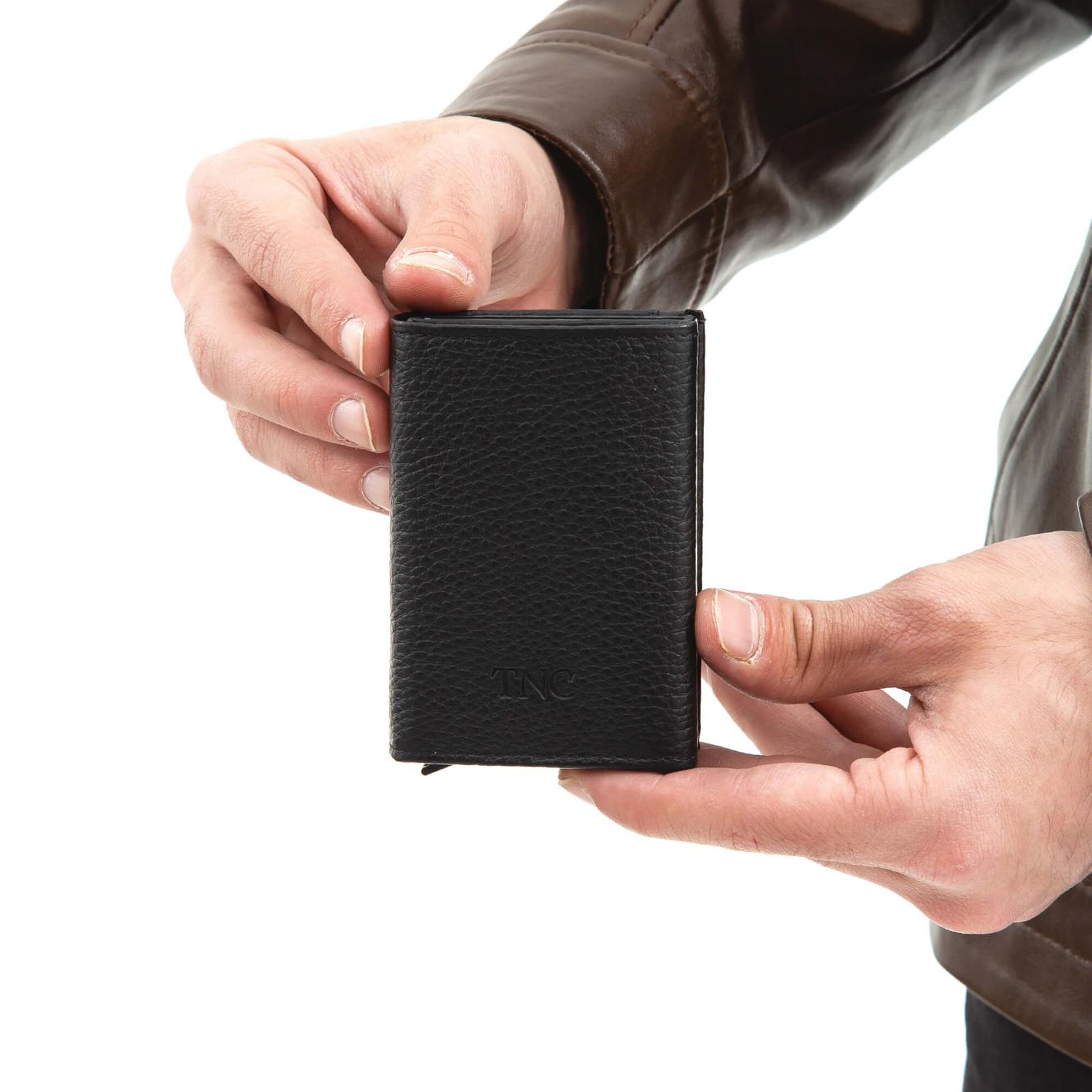 Tamer Tanca Erkek Hakiki Deri Siyah Kartlık