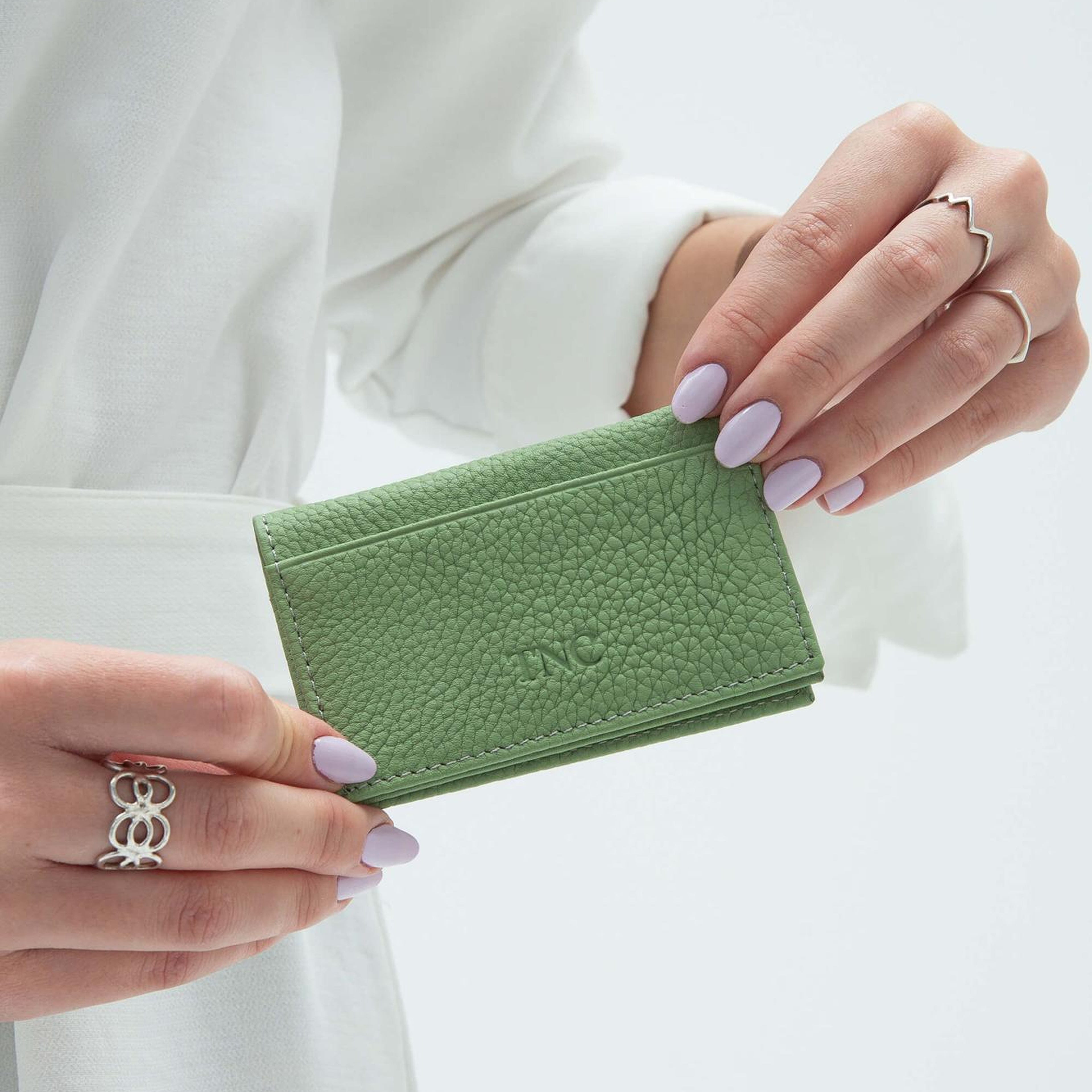 Tamer Tanca Erkek Hakiki Deri Su Yeşili Kartlık