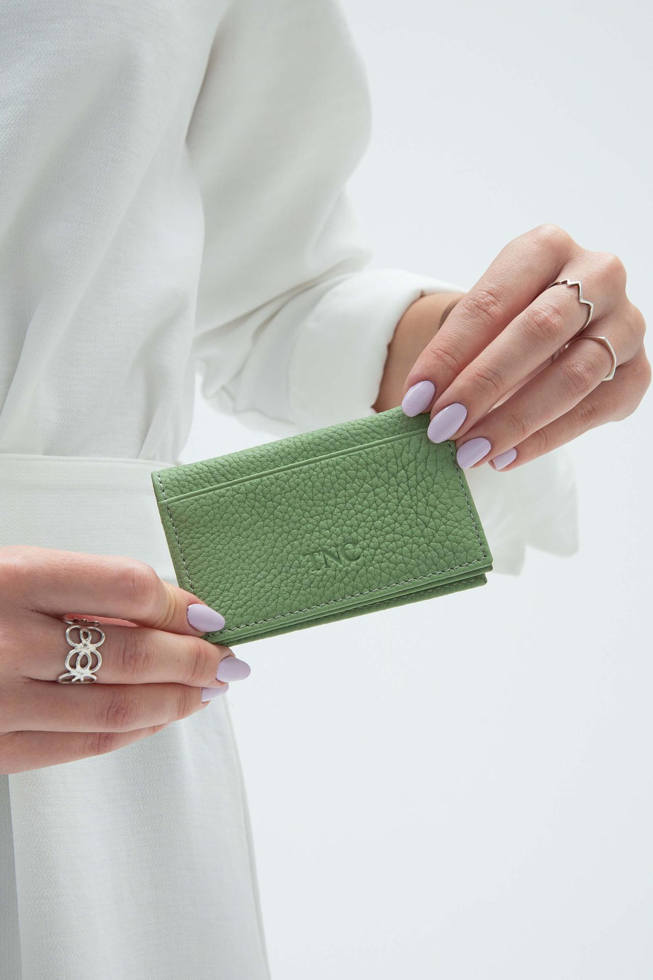 Tamer Tanca Erkek Hakiki Deri Su Yeşili Kartlık