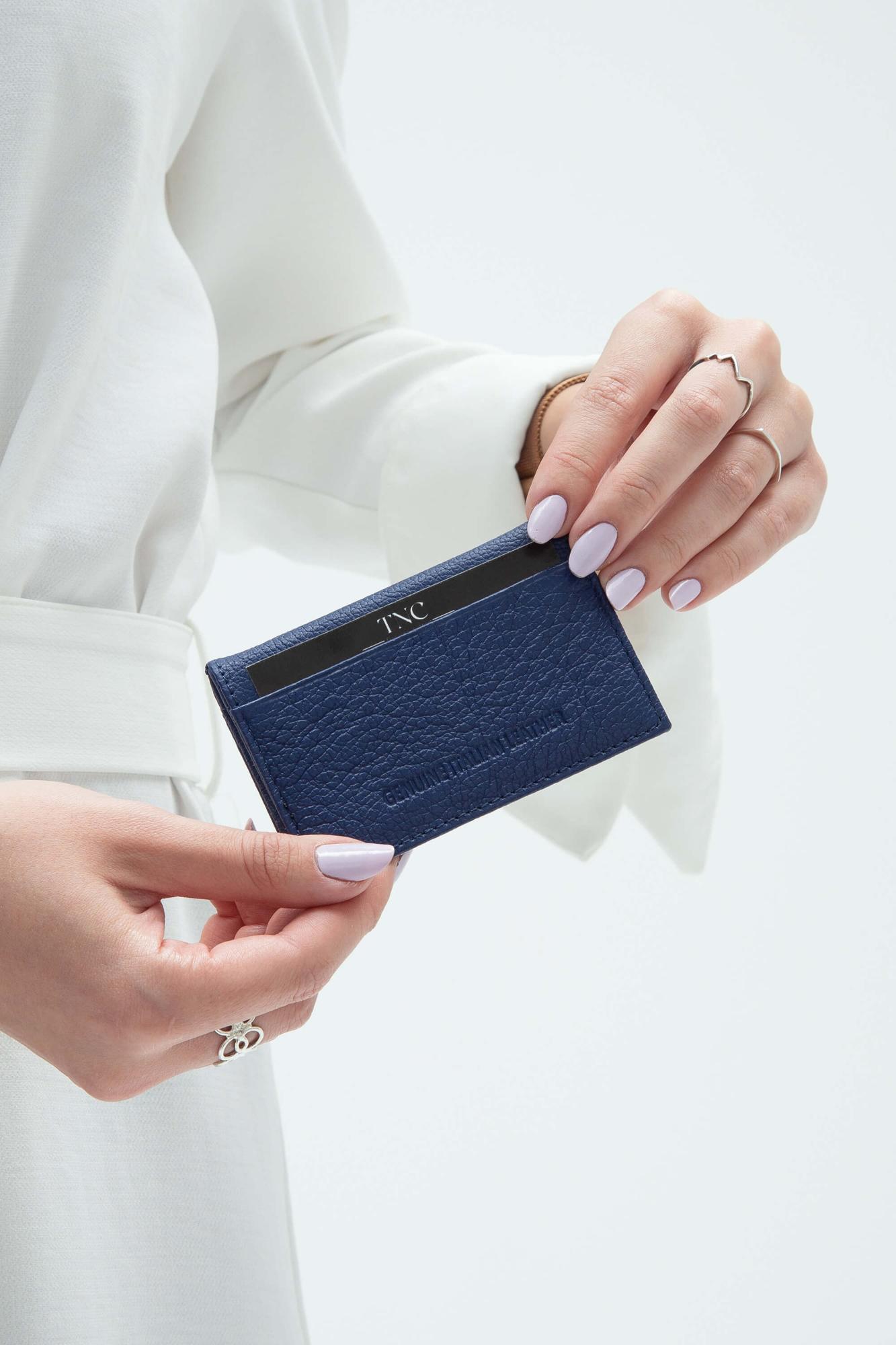 Tamer Tanca Erkek Hakiki Deri Lacivert Kartlık