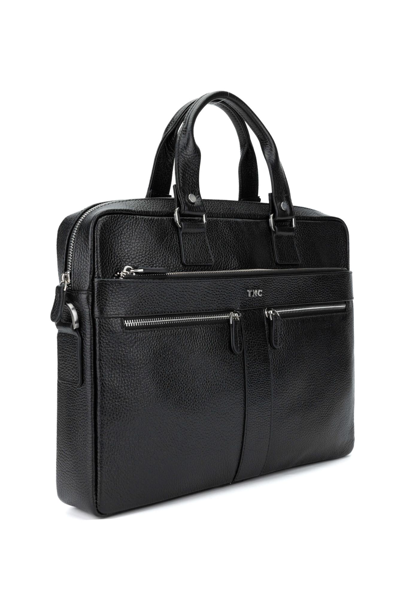 Tamer Tanca Erkek Hakiki Deri Siyah Evrak Çantası