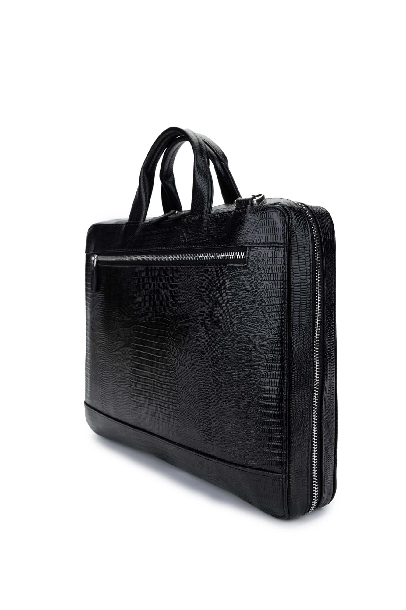 Tamer Tanca Erkek Hakiki Deri Siyah Evrak Çantası