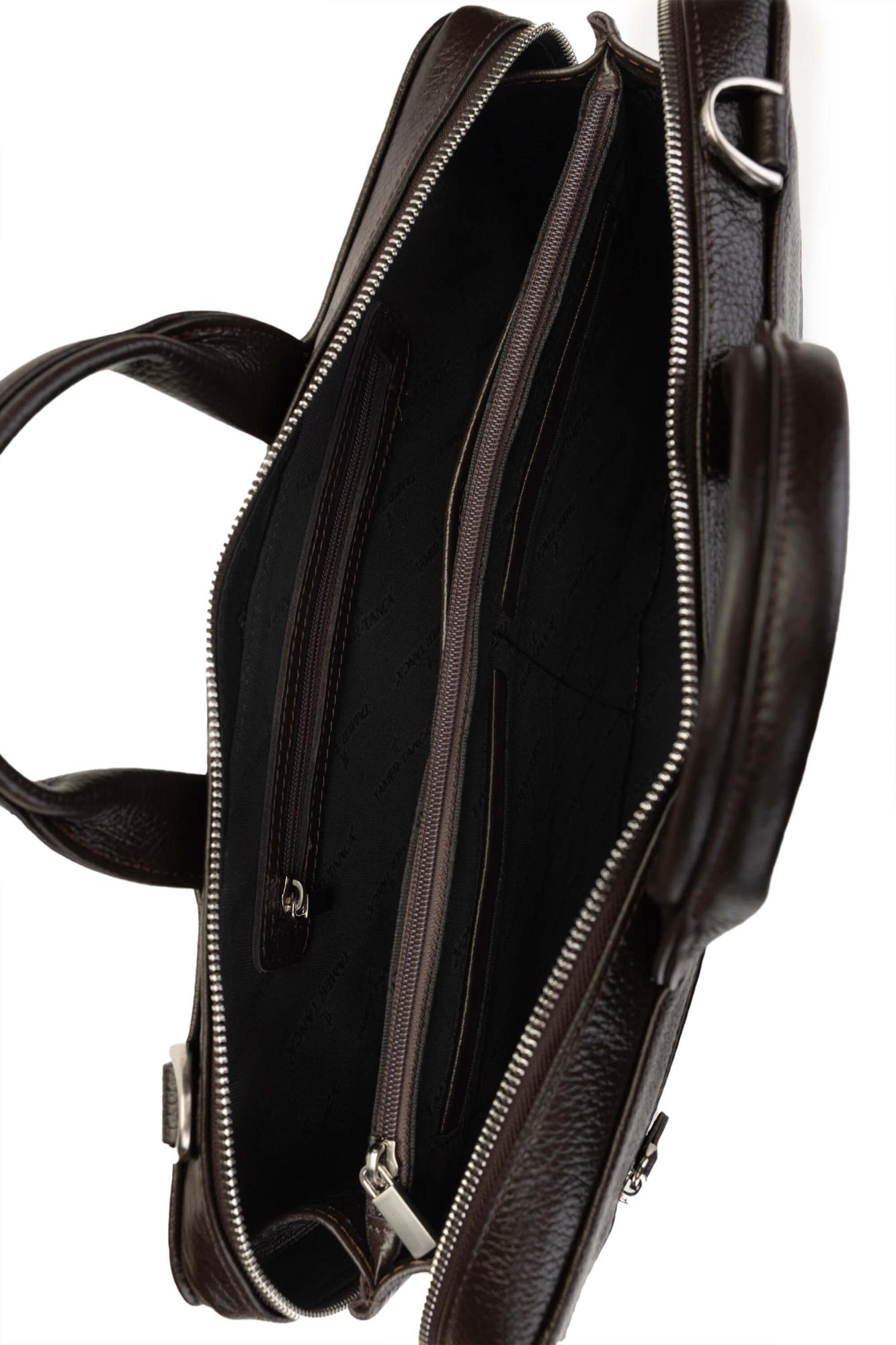 Tamer Tanca Erkek Hakiki Deri Kahverengi Evrak Çantası