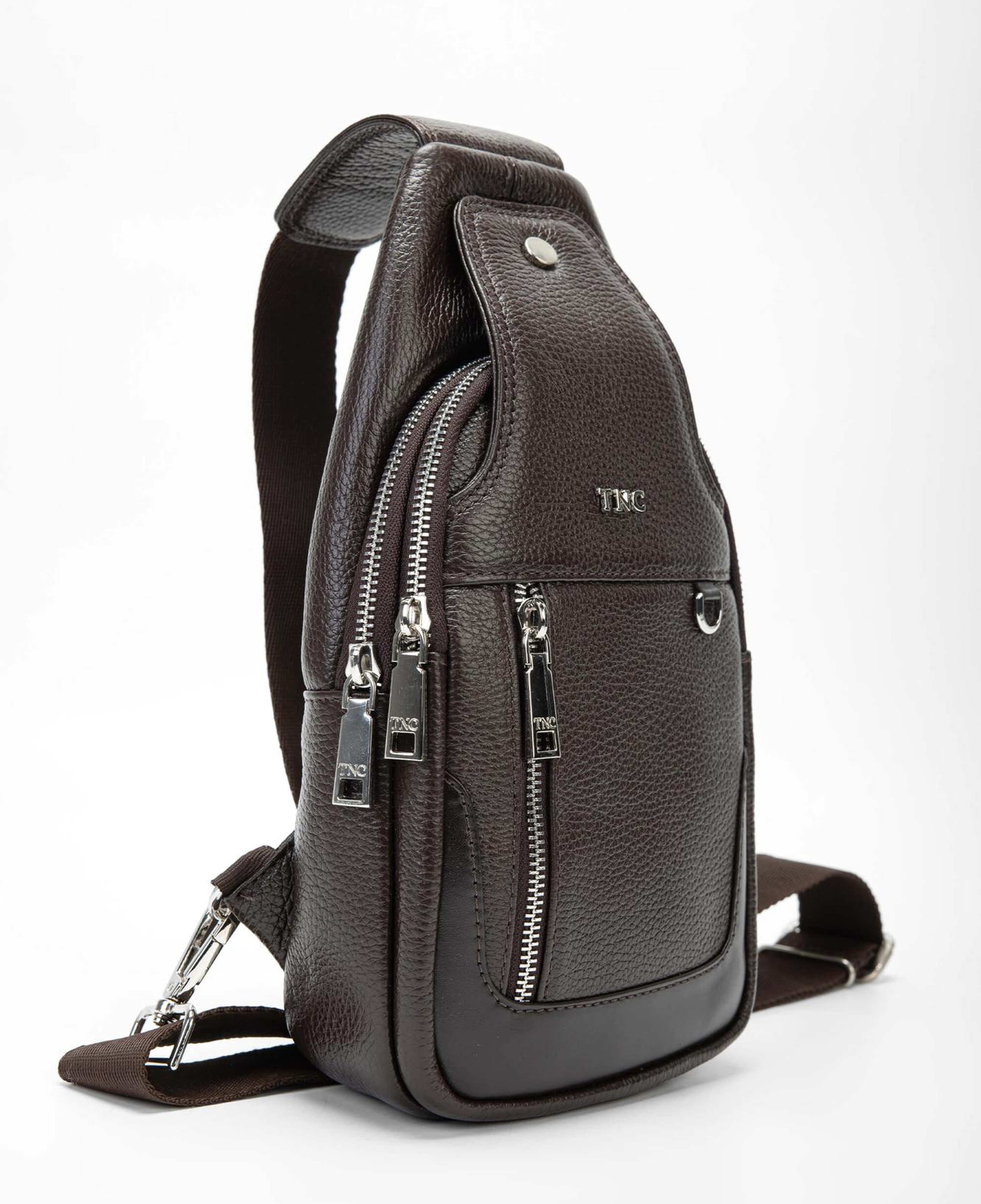 Tamer Tanca Erkek Hakiki Deri Kahverengi Body Bag Çanta