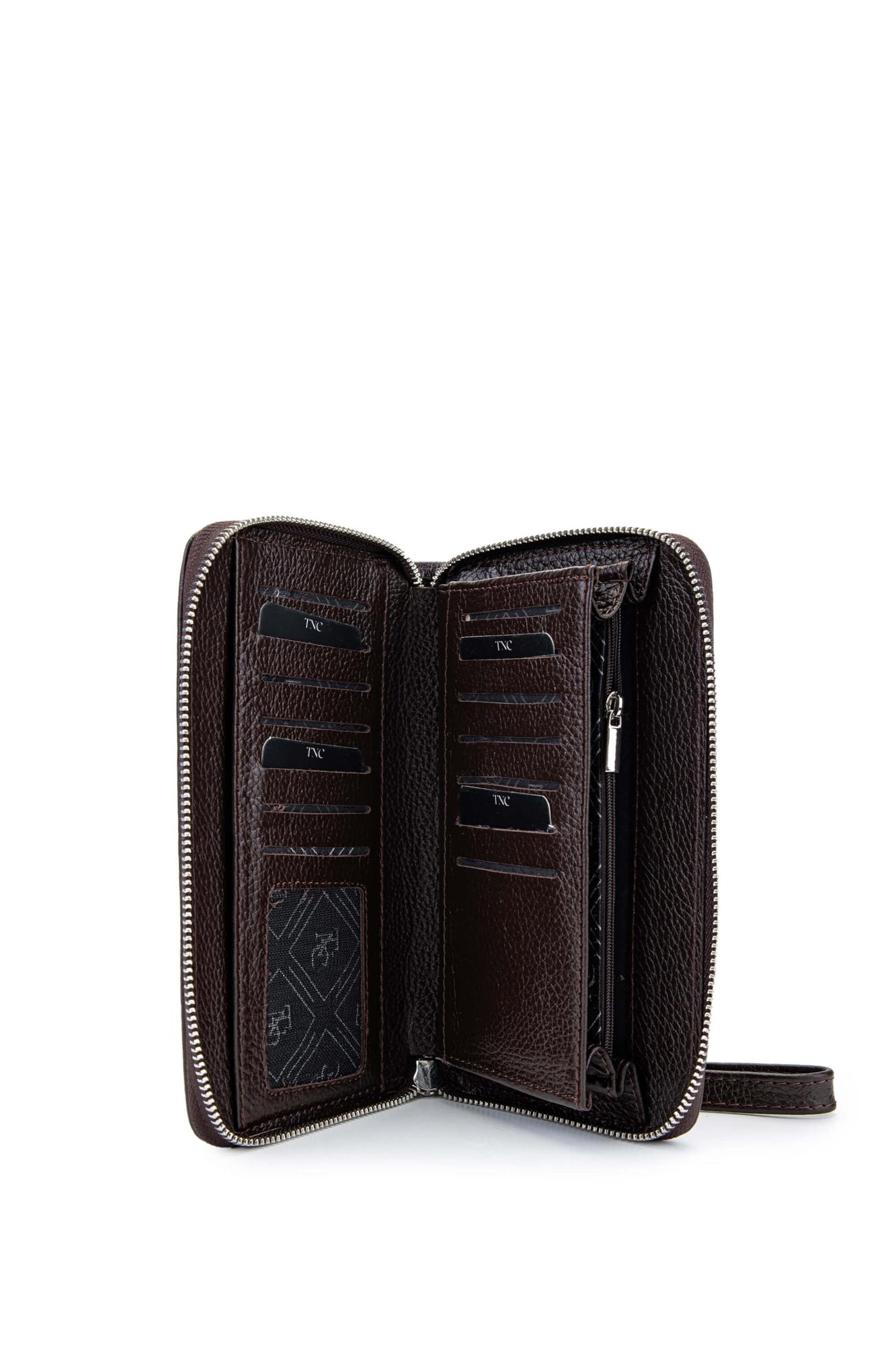 Tamer Tanca Erkek Hakiki Deri Kahverengi El Çantası