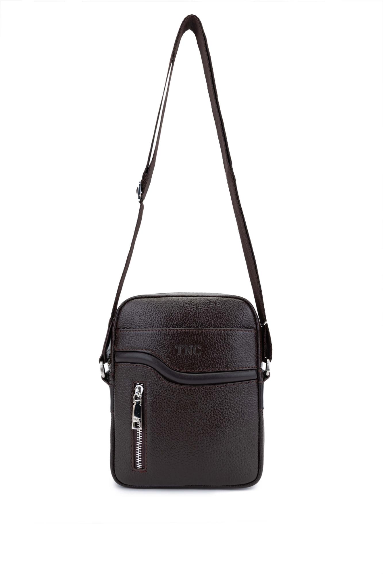 Tamer Tanca Erkek Hakiki Deri Kahverengi Postacı Çanta