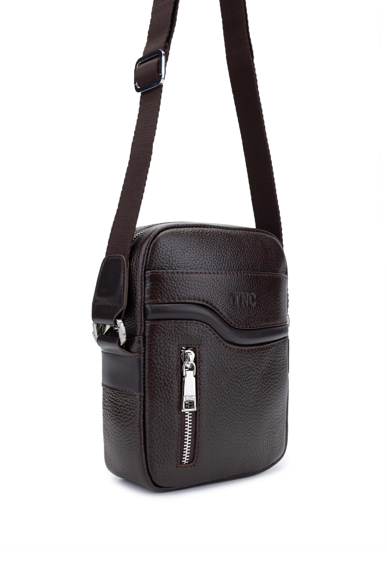 Tamer Tanca Erkek Hakiki Deri Kahverengi Postacı Çanta