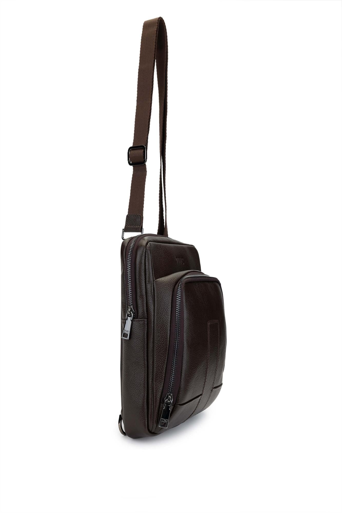 Tamer Tanca Erkek Hakiki Deri Kahverengi Postacı Çanta