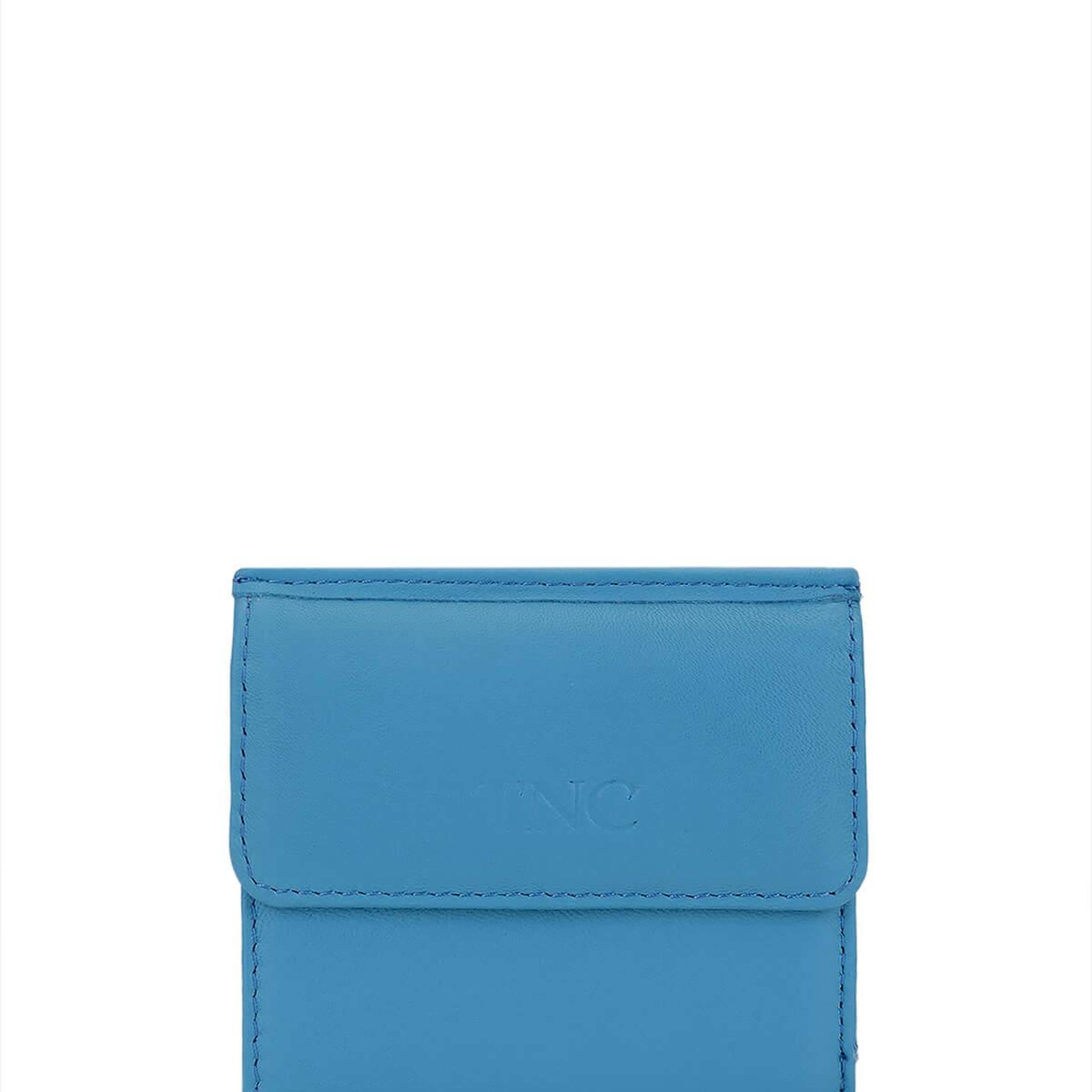 Tamer Tanca Unisex Hakiki Deri Mavi Cüzdan Cuzdan