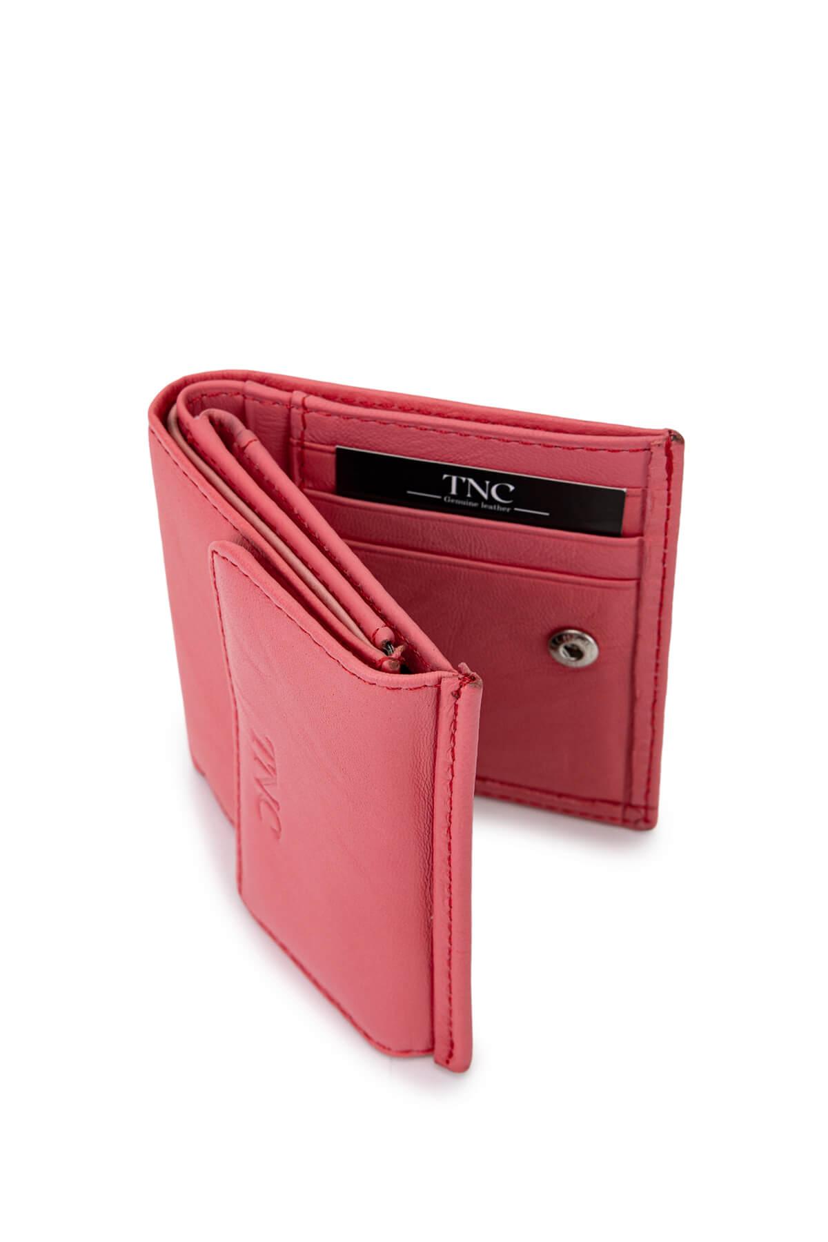 Tamer Tanca Unisex Hakiki Deri Pembe Cüzdan Cuzdan