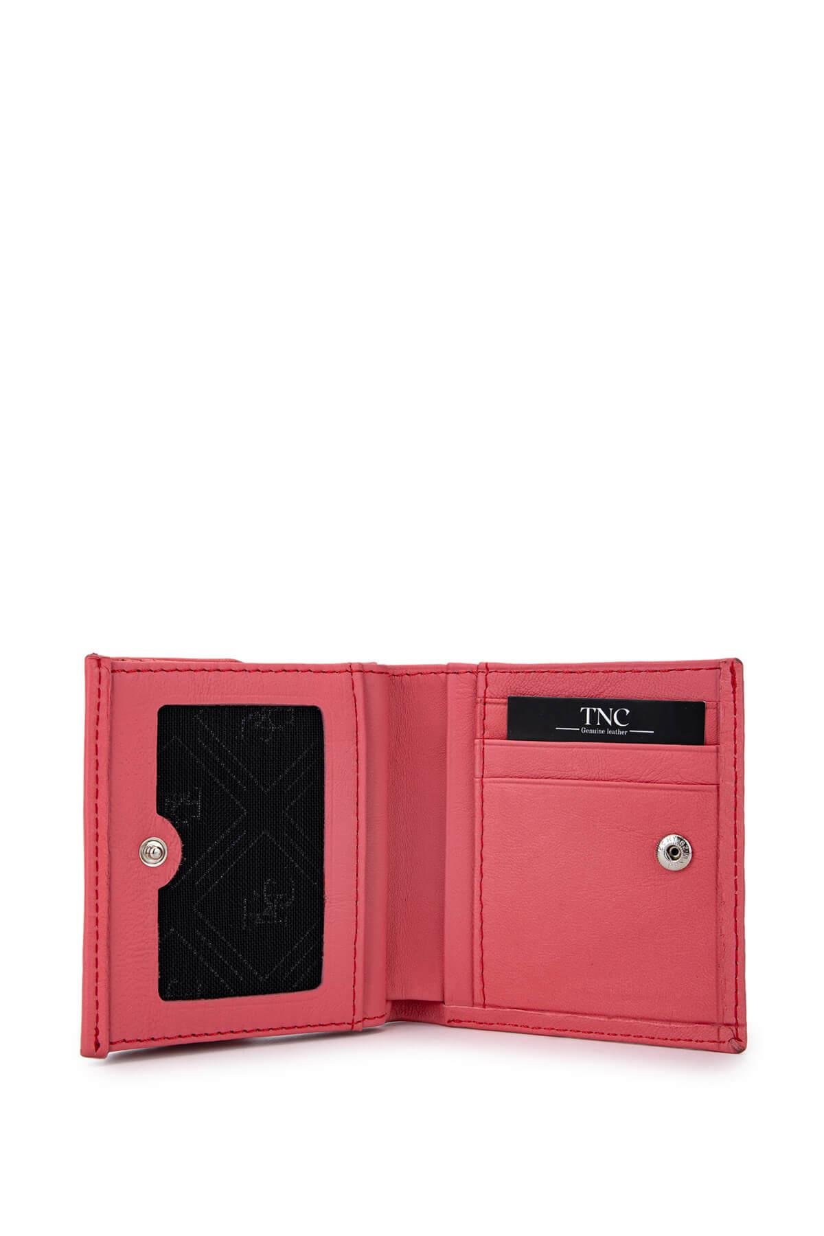 Tamer Tanca Unisex Hakiki Deri Pembe Cüzdan Cuzdan