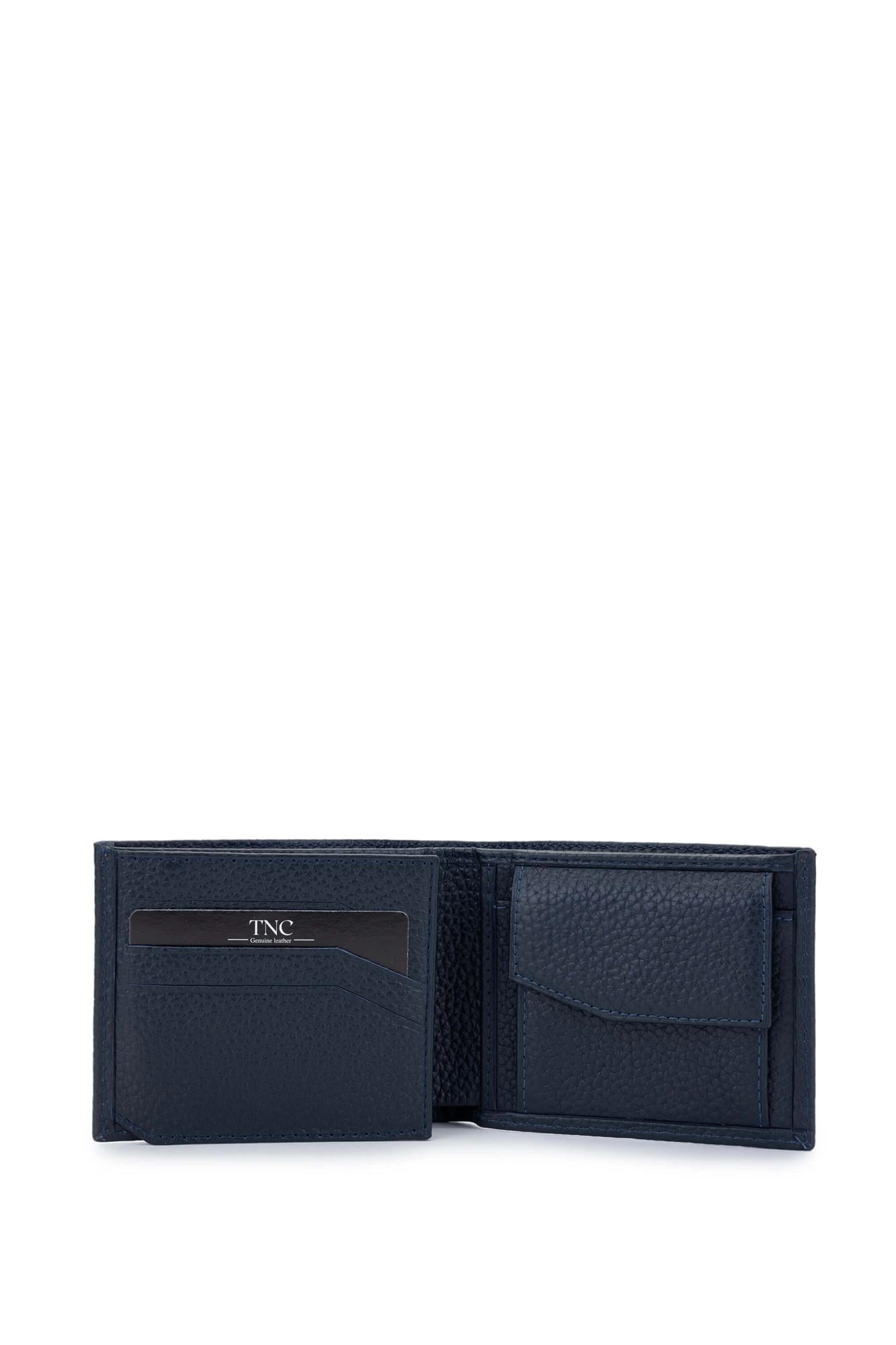 Tamer Tanca Erkek Hakiki Deri Lacivert Cüzdan Cuzdan