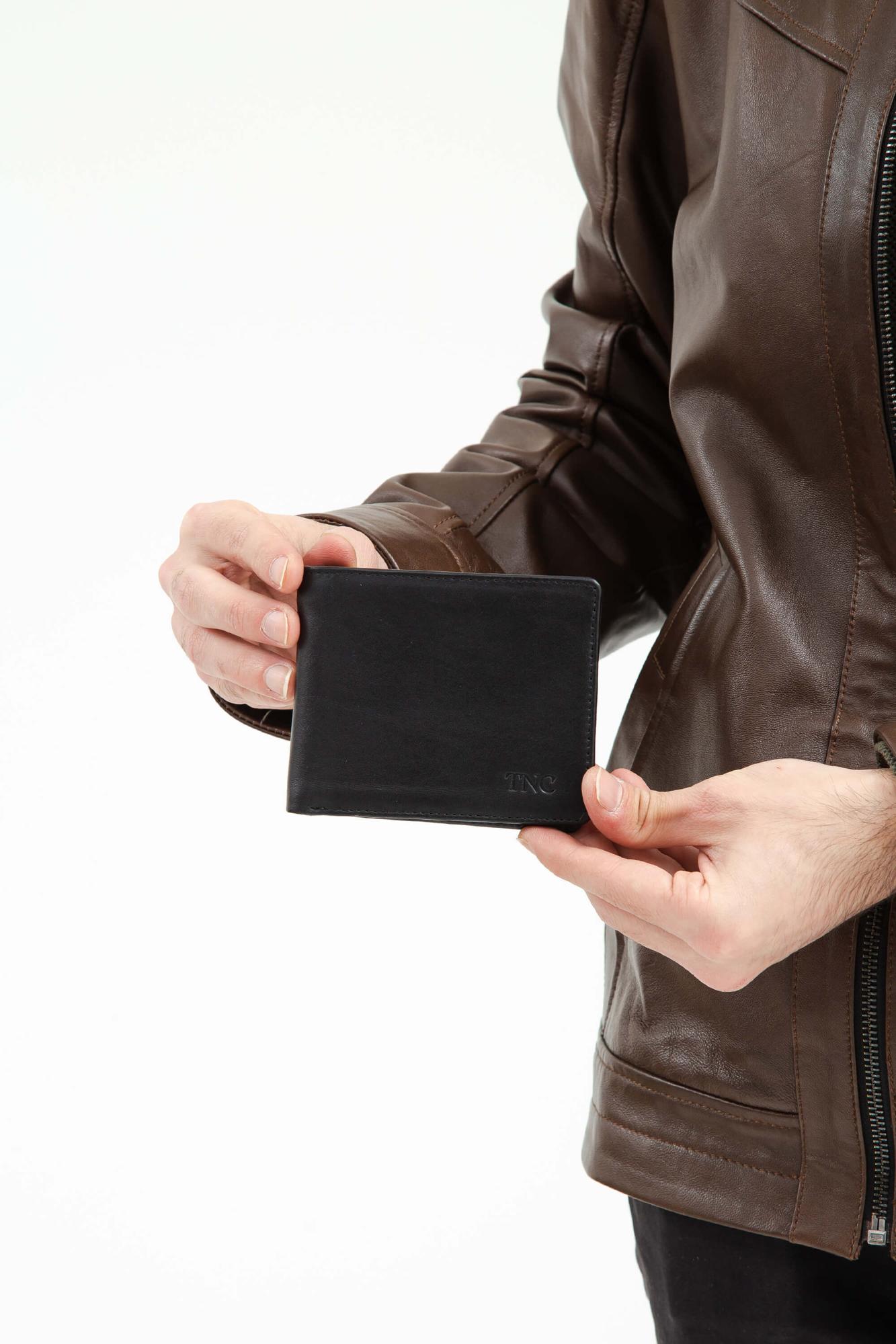 Tamer Tanca Erkek Hakiki Deri Siyah Cüzdan Cuzdan