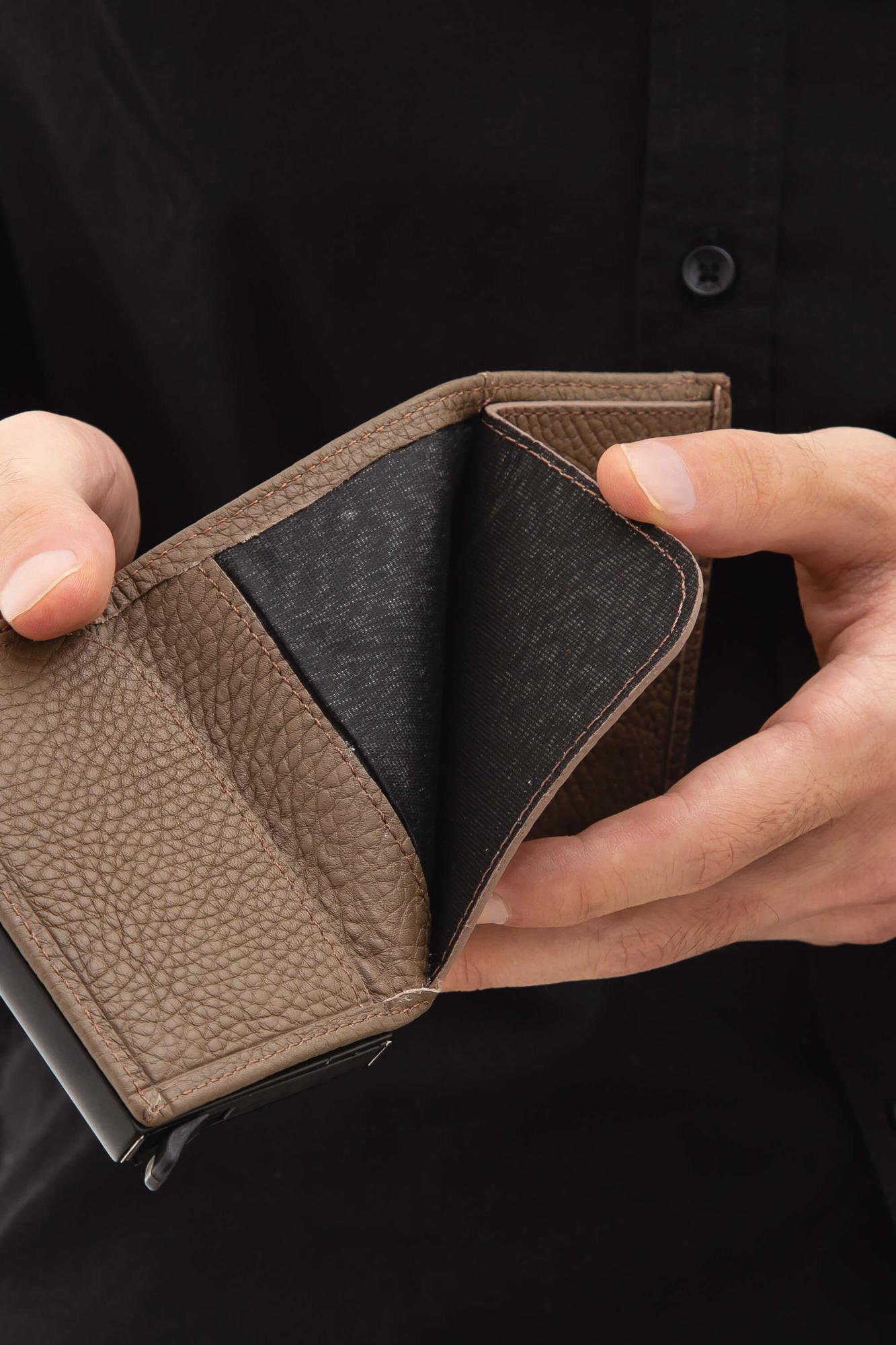 Tamer Tanca Erkek Hakiki Deri Bej Kartlık