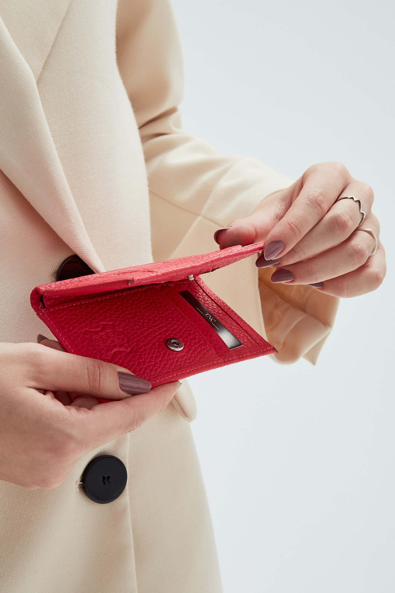 Tamer Tanca Erkek Hakiki Deri Fuşya Kartlık