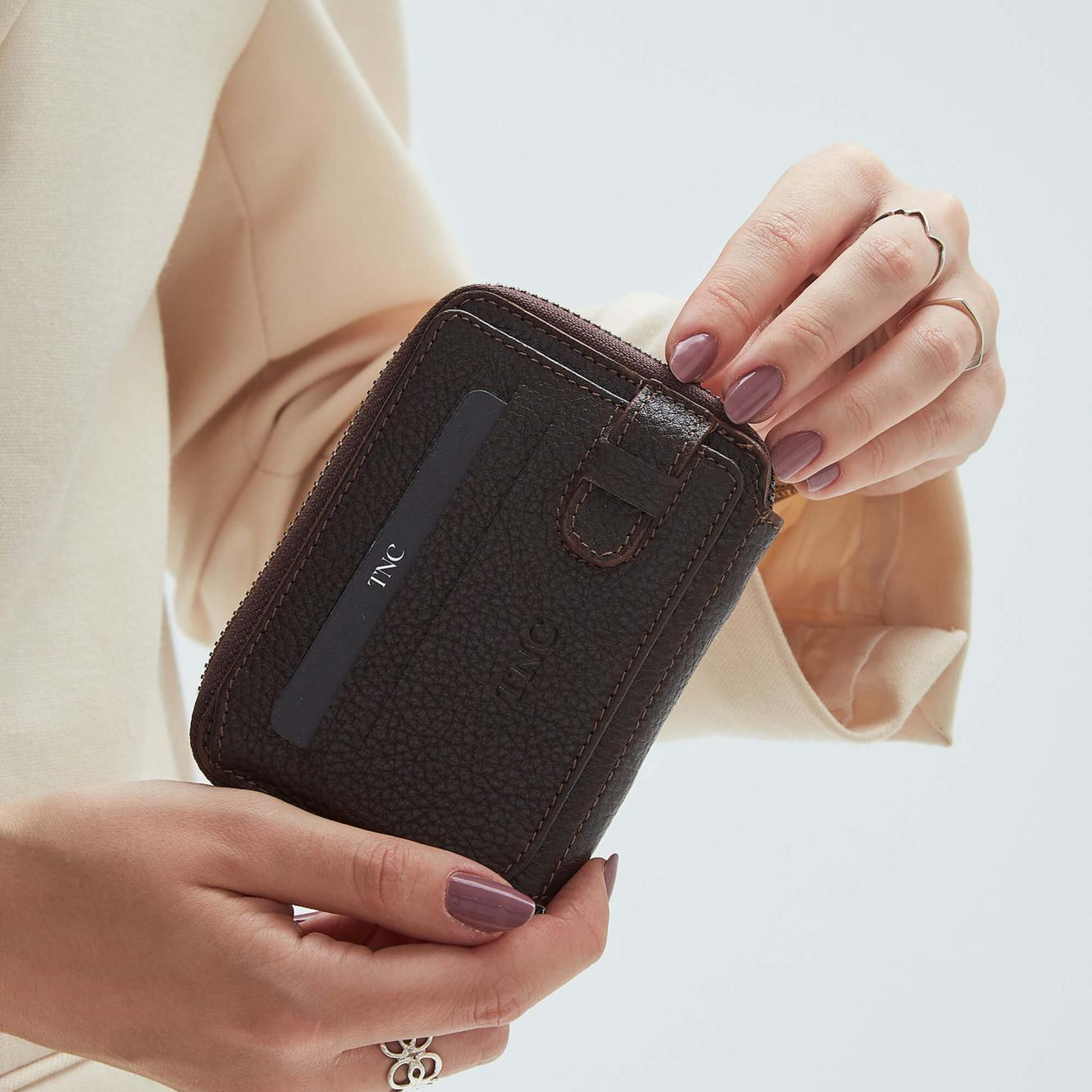 Tamer Tanca Erkek Hakiki Deri Kahverengi Floter Kartlık