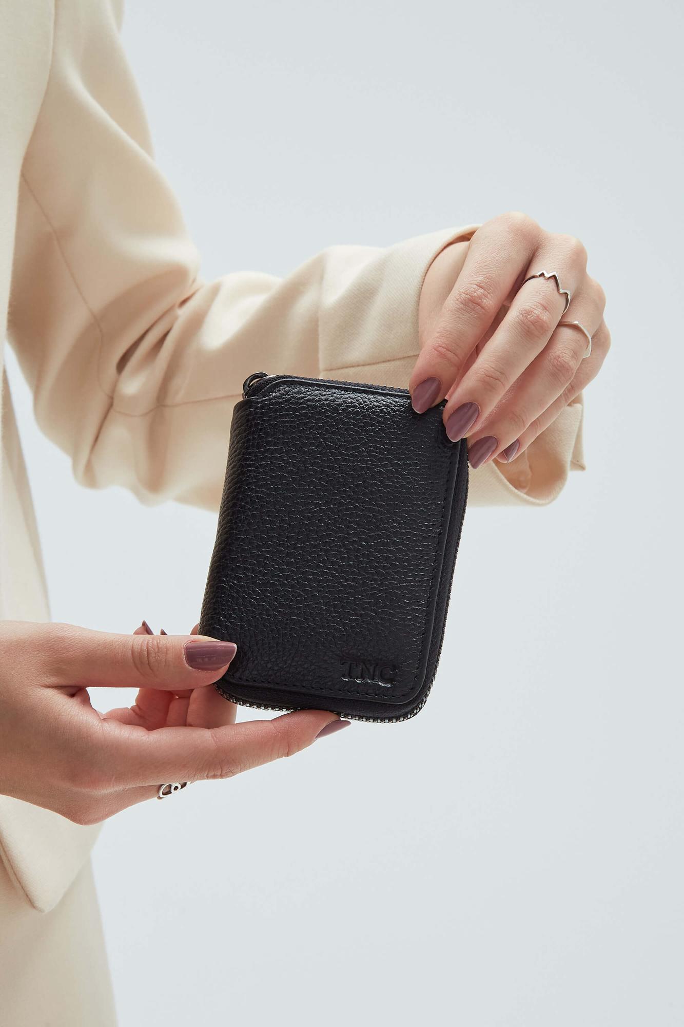 Tamer Tanca Erkek Hakiki Deri Siyah Floter Cüzdan Cuzdan