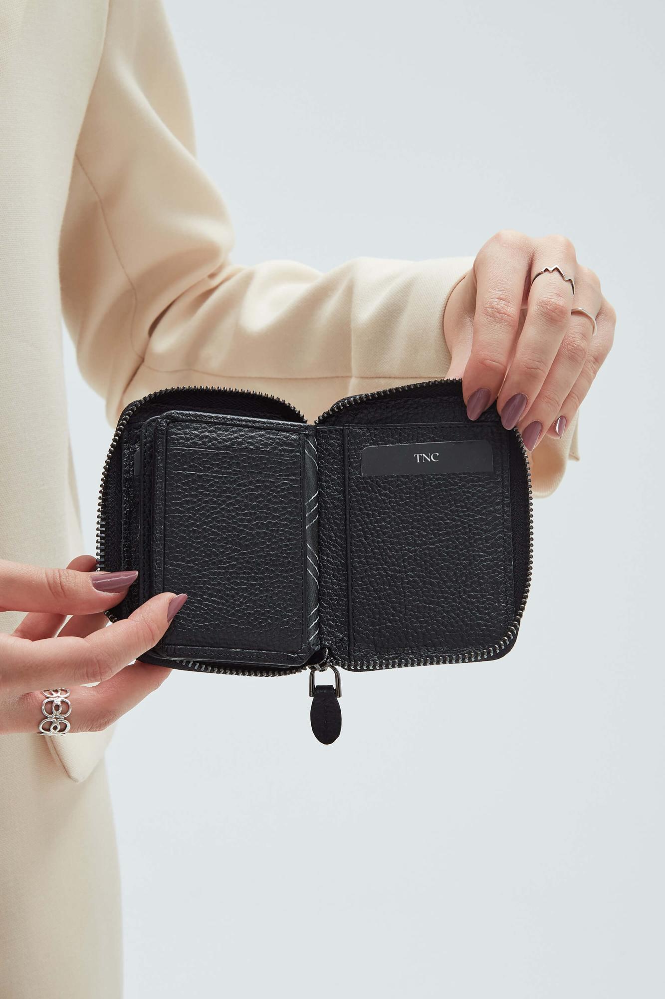 Tamer Tanca Erkek Hakiki Deri Siyah Floter Cüzdan Cuzdan