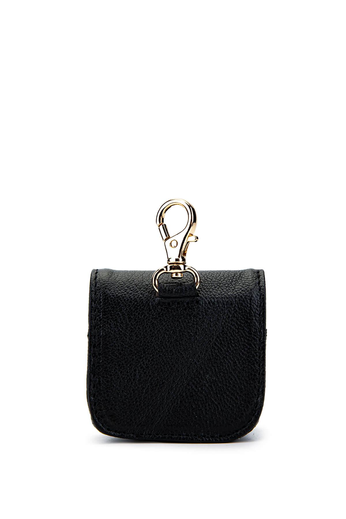 Tamer Tanca Unisex Hakiki Deri Siyah Havyar Airpodsluk Cuzdan