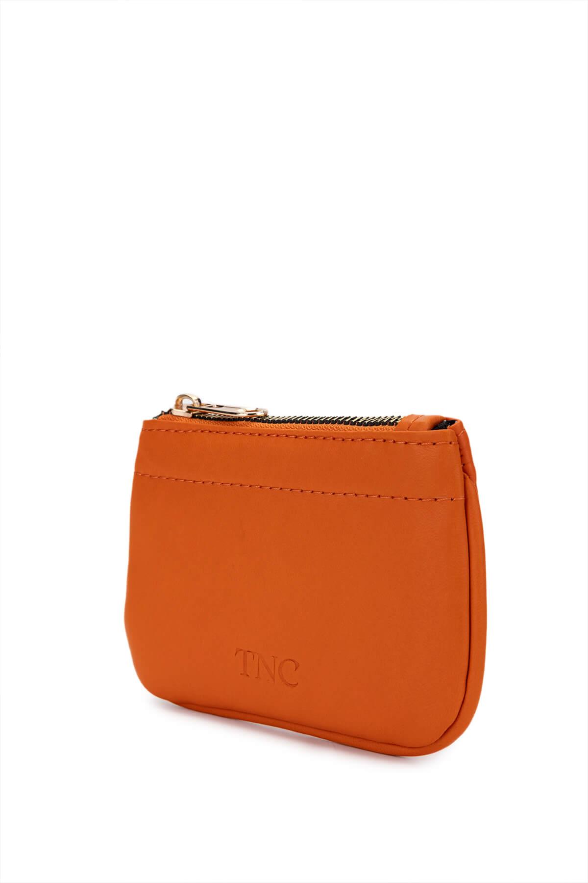 Tamer Tanca Unisex Hakiki Deri Turuncu Kartlık