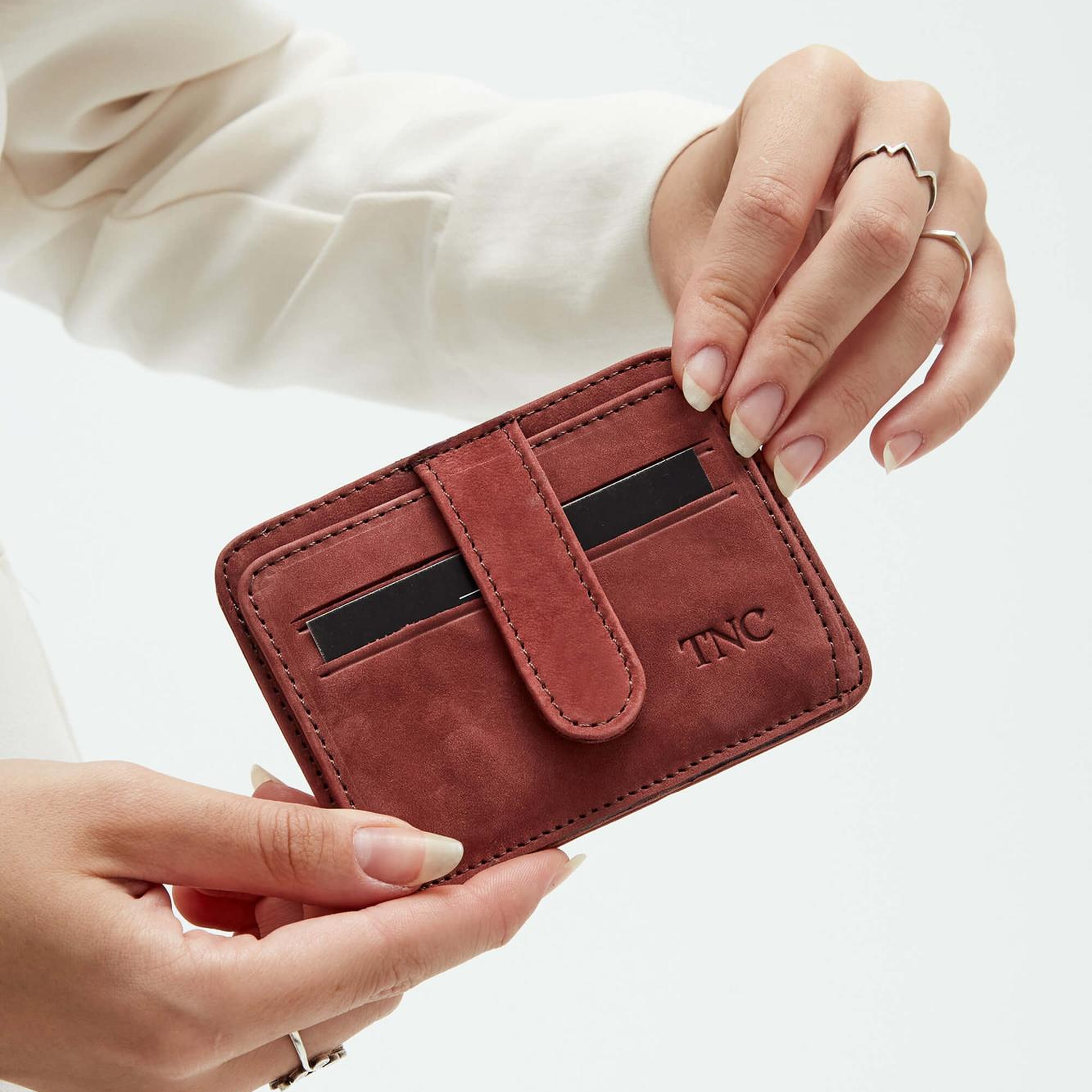 Tamer Tanca Unisex Hakiki Deri Bordo Kartlık