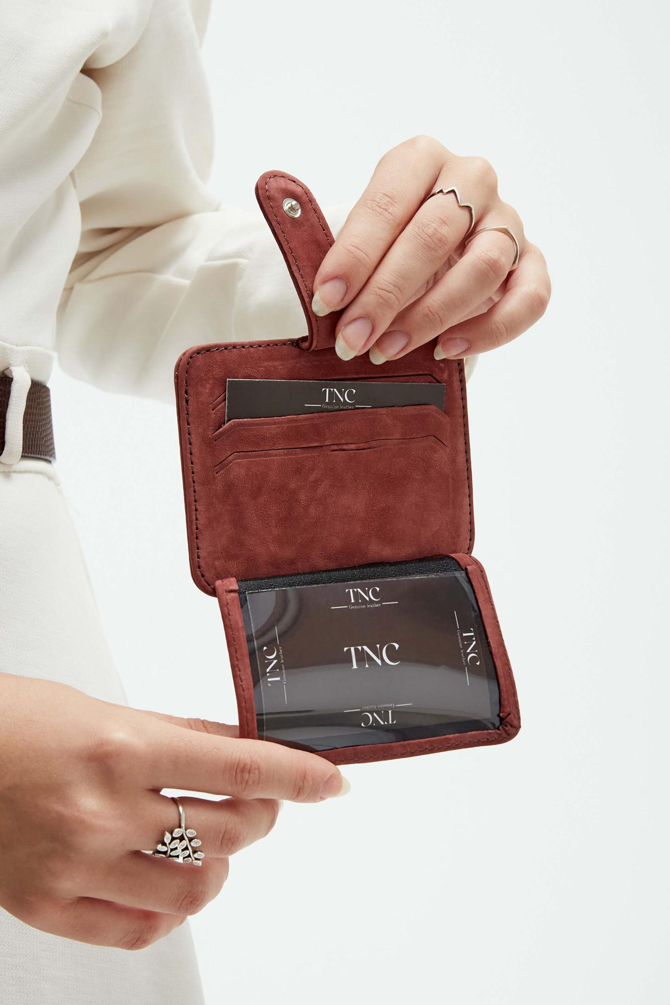 Tamer Tanca Unisex Hakiki Deri Bordo Kartlık