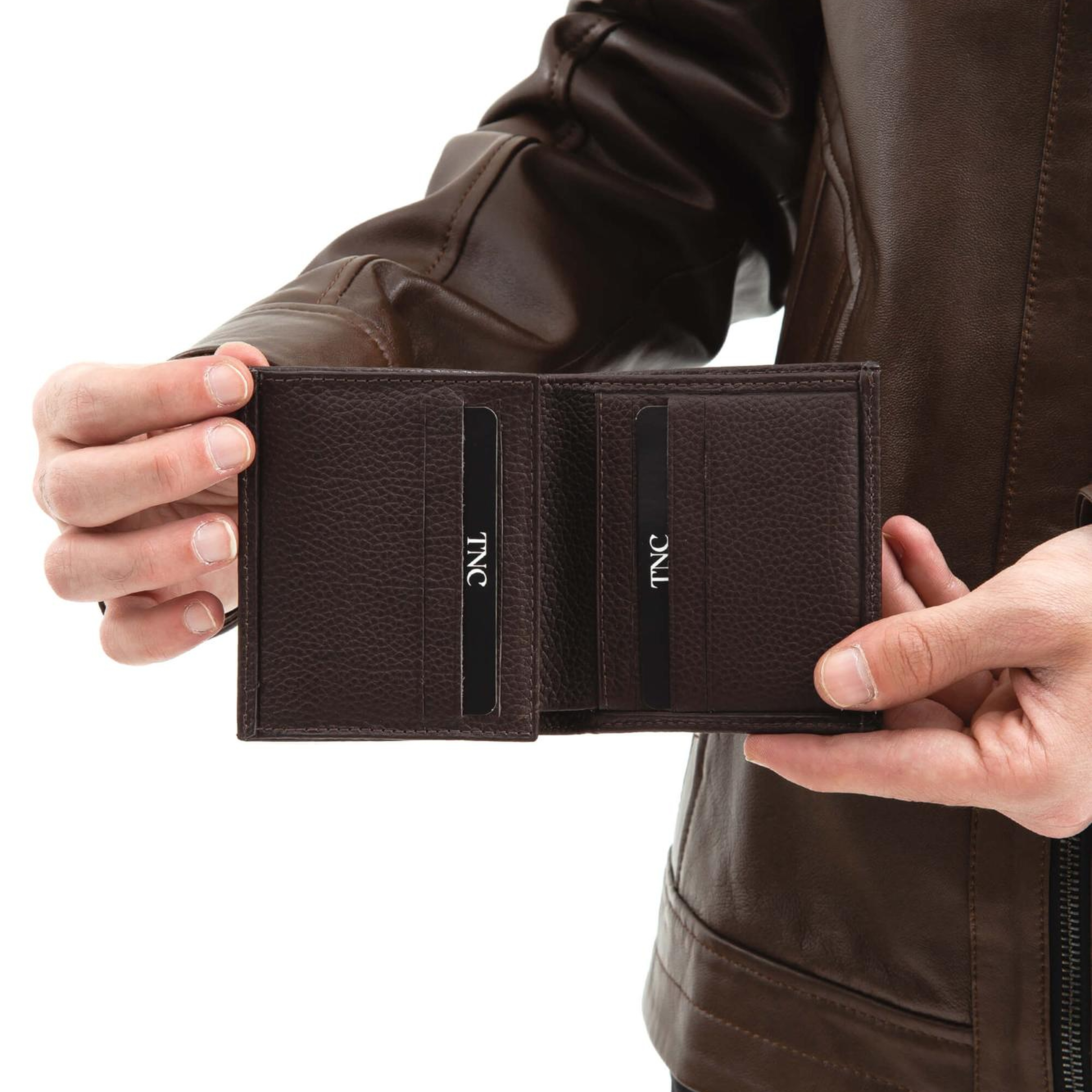 Tamer Tanca Erkek Hakiki Deri Kahverengi Togo Cüzdan Cuzdan