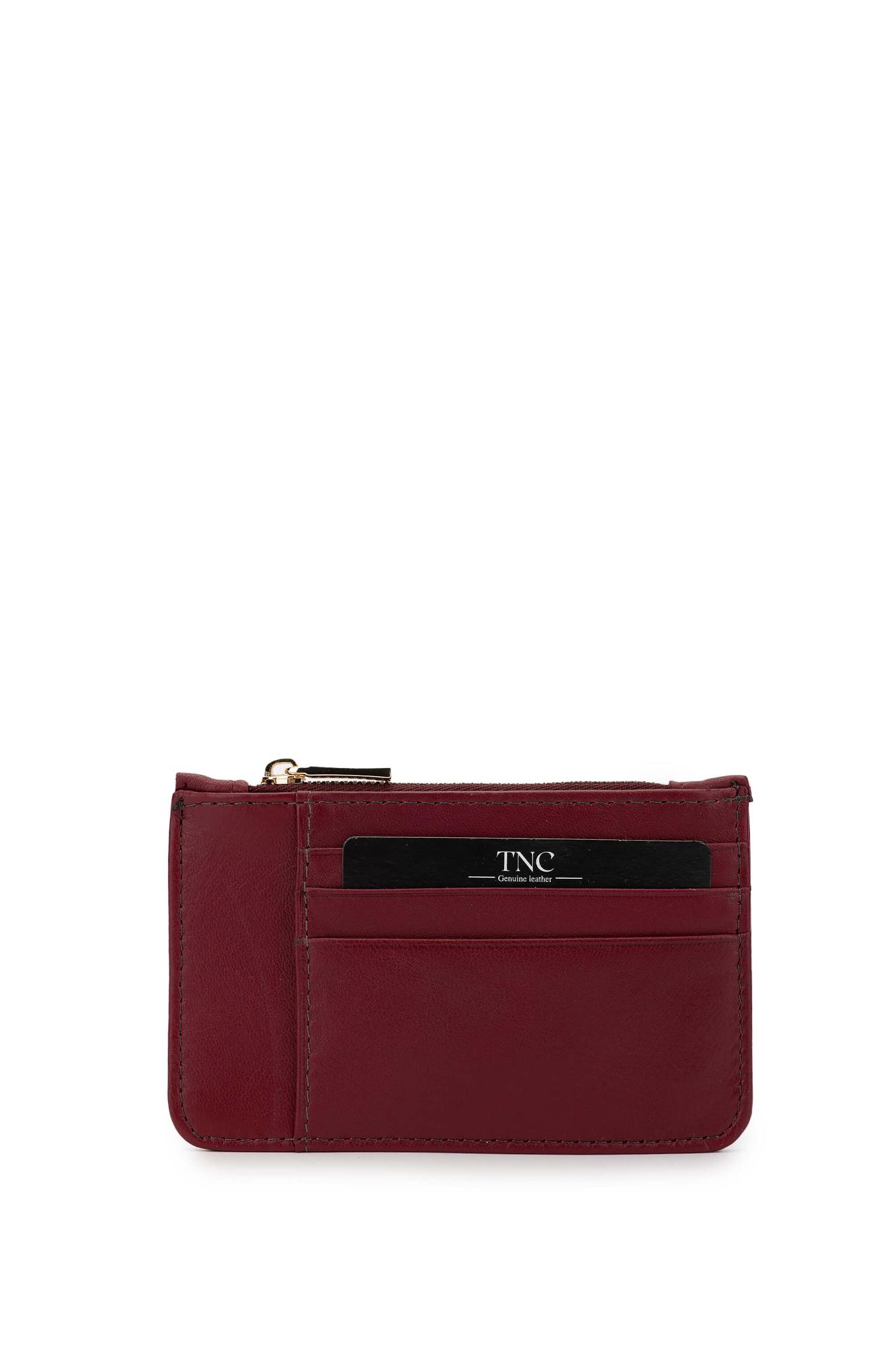 Tamer Tanca Unisex Hakiki Deri Bordo Kartlık