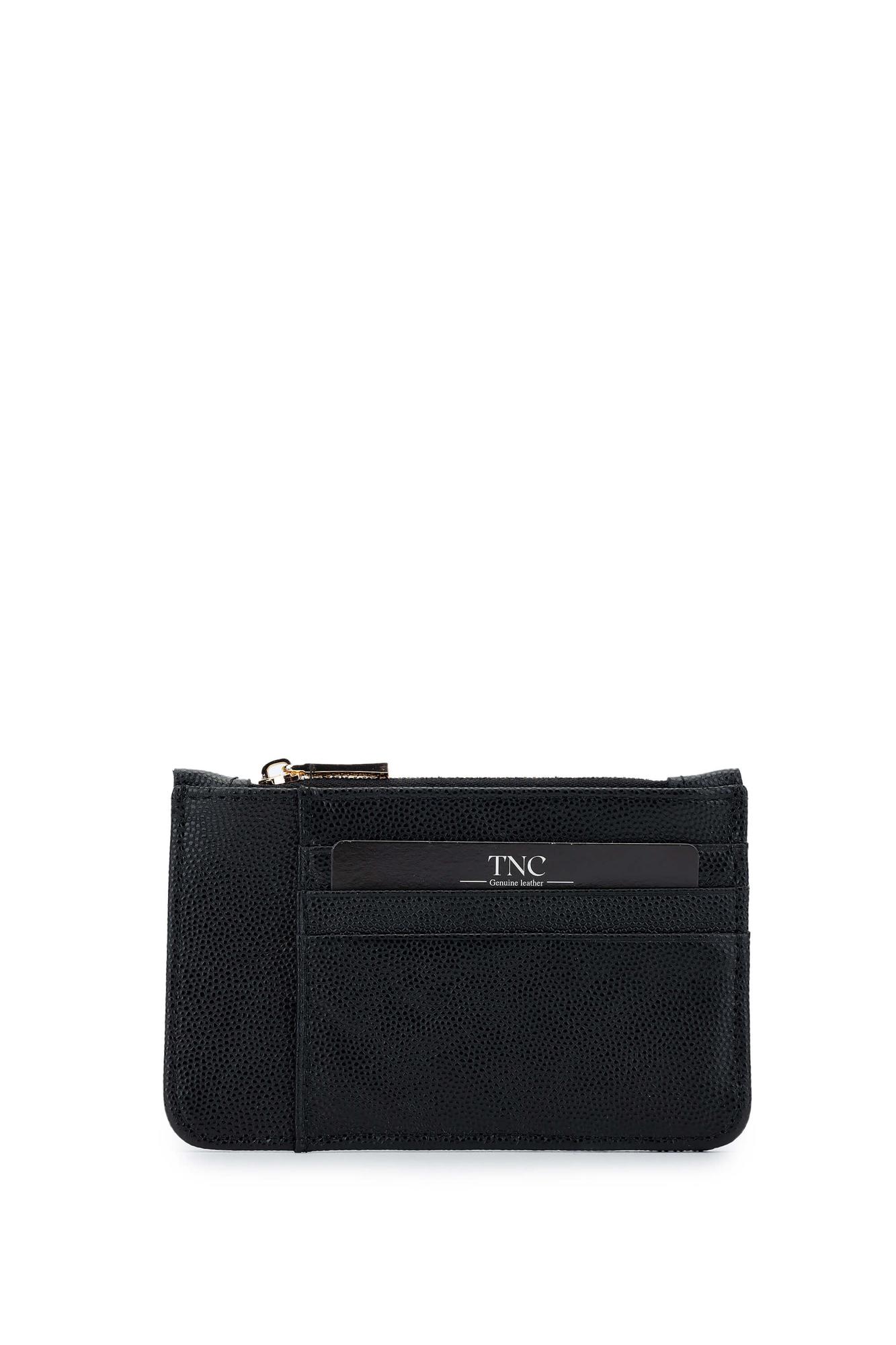 Tamer Tanca Unisex Hakiki Deri Siyah Havyar Kartlık