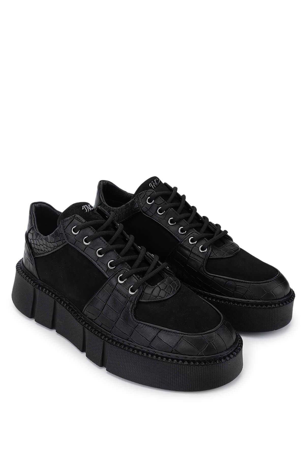 Tamer Tanca Erkek Hakiki Deri Siyah Sneakers & Spor Ayakkabı