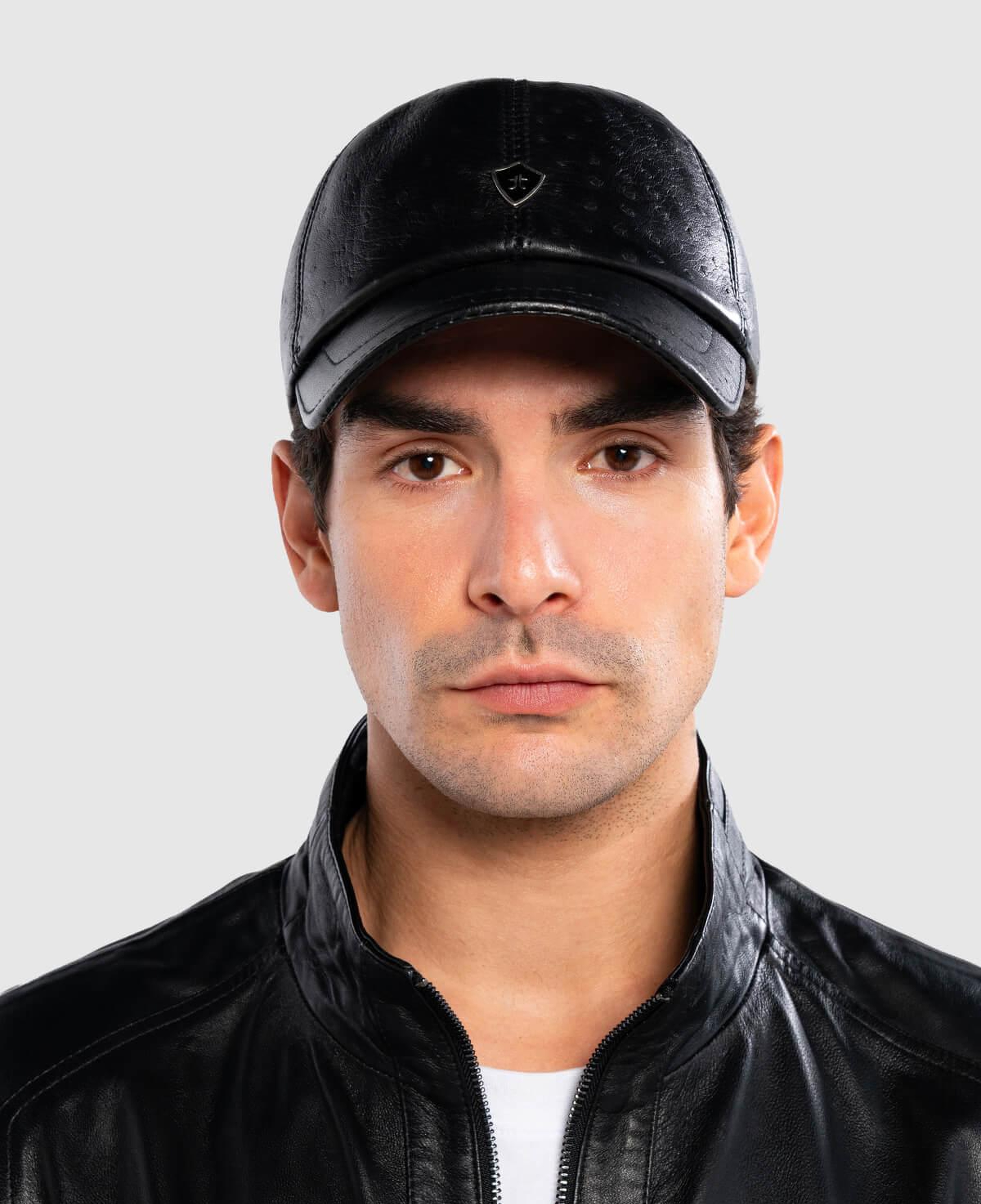 Tamer Tanca Erkek Hakiki Deri Siyah Devekuşu Şapka