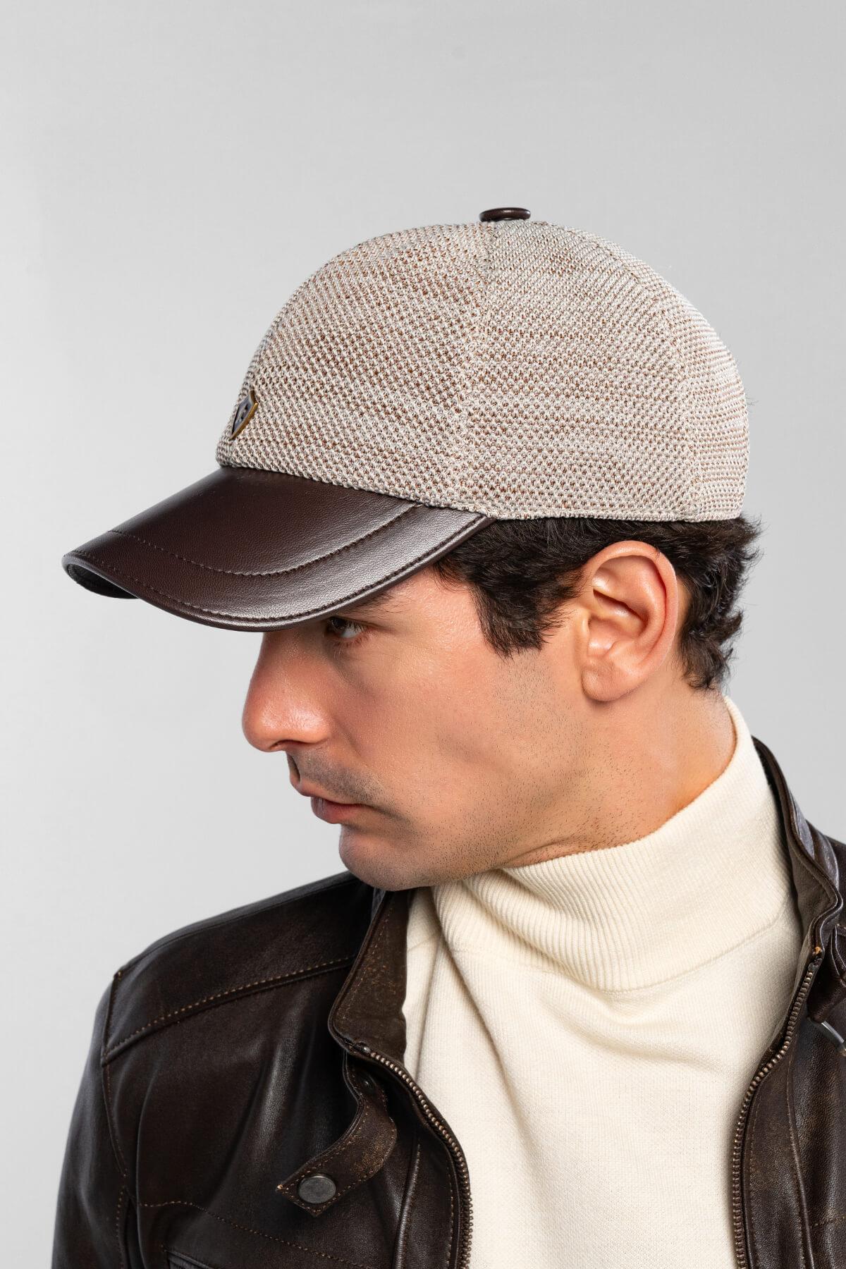 Tamer Tanca Erkek Hakiki Deri Kahverengi Şapka