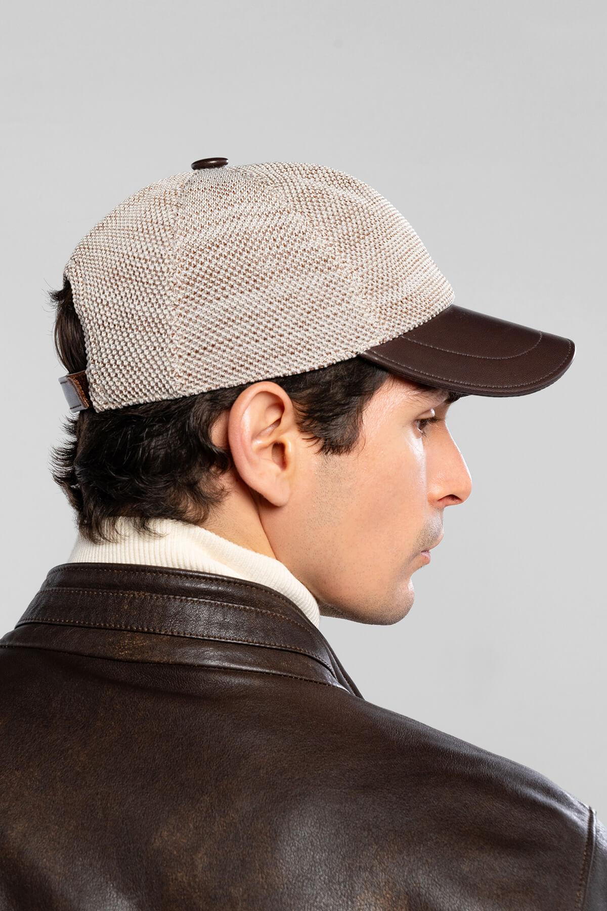 Tamer Tanca Erkek Hakiki Deri Kahverengi Şapka