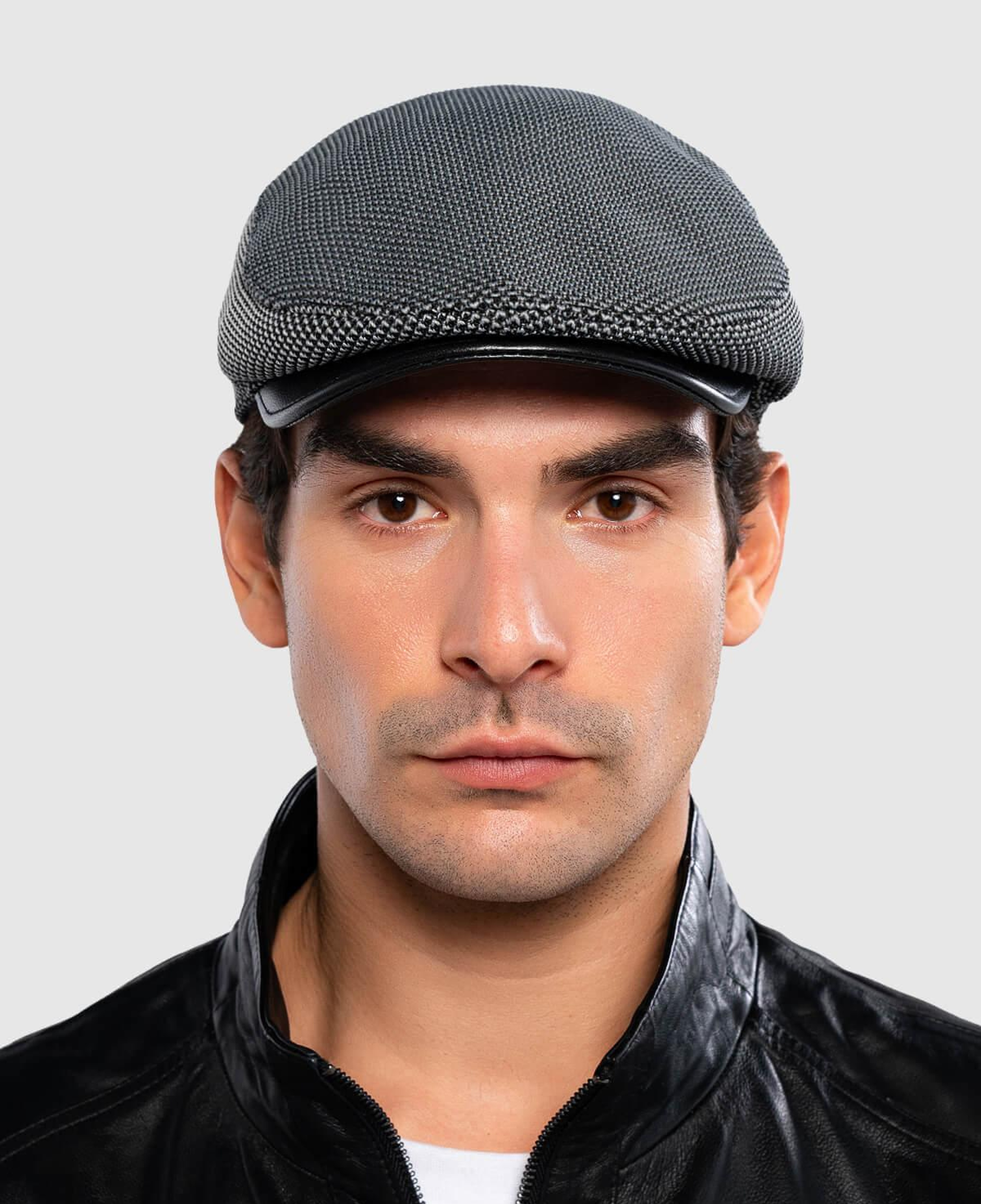 Tamer Tanca Erkek Deri & Tekstil Siyah Kasket Şapka