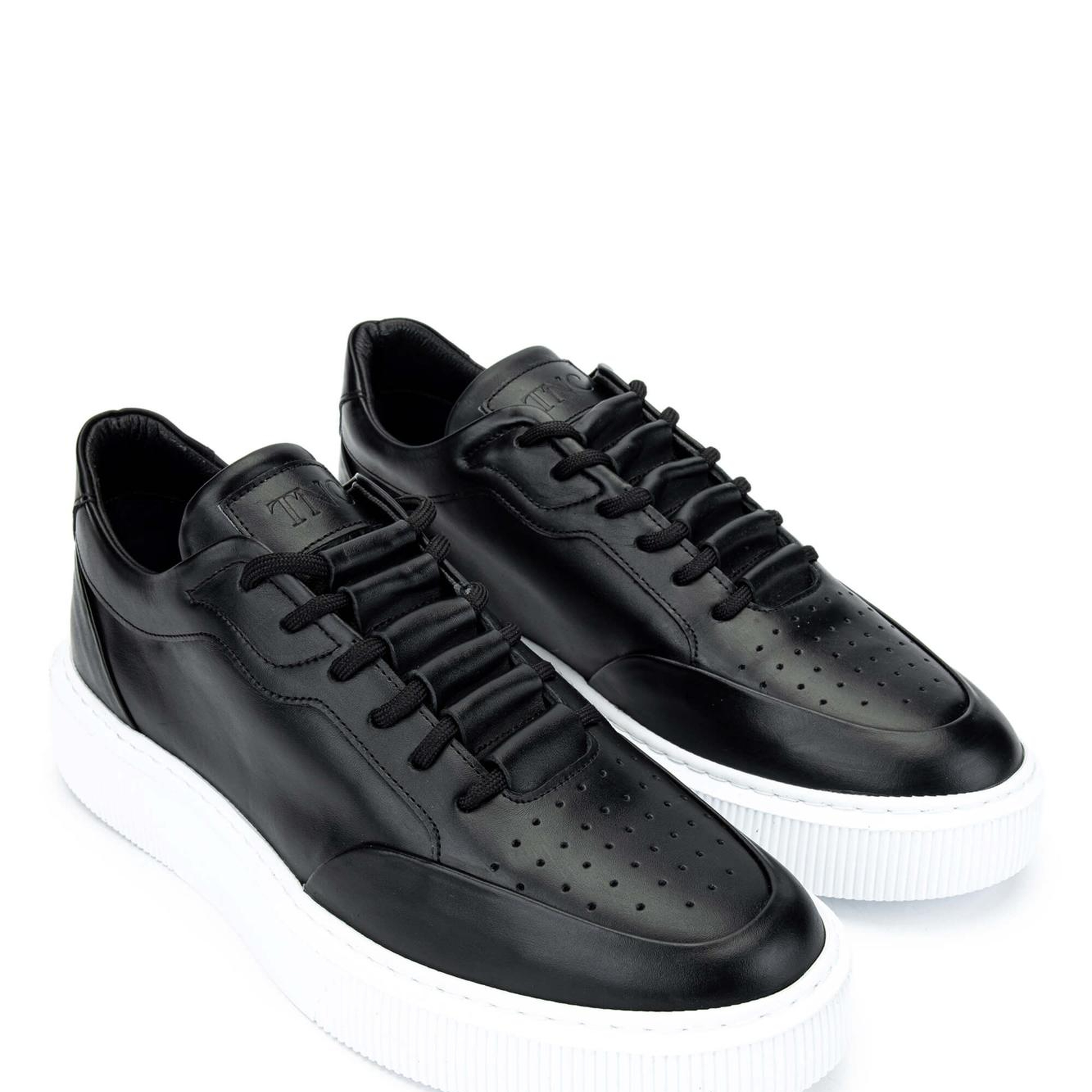 Tamer Tanca Erkek Hakiki Deri Siyah Spor Ayakkabı