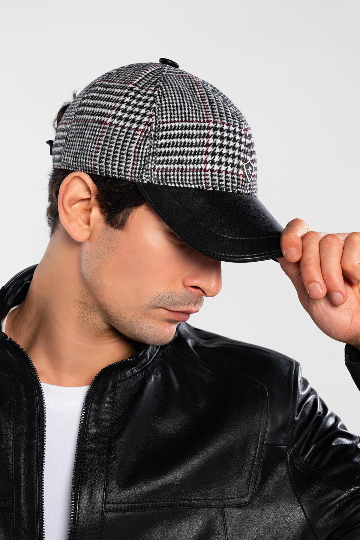 Tamer Tanca Erkek Deri & Tekstil Siyah Beyzbol Şapka