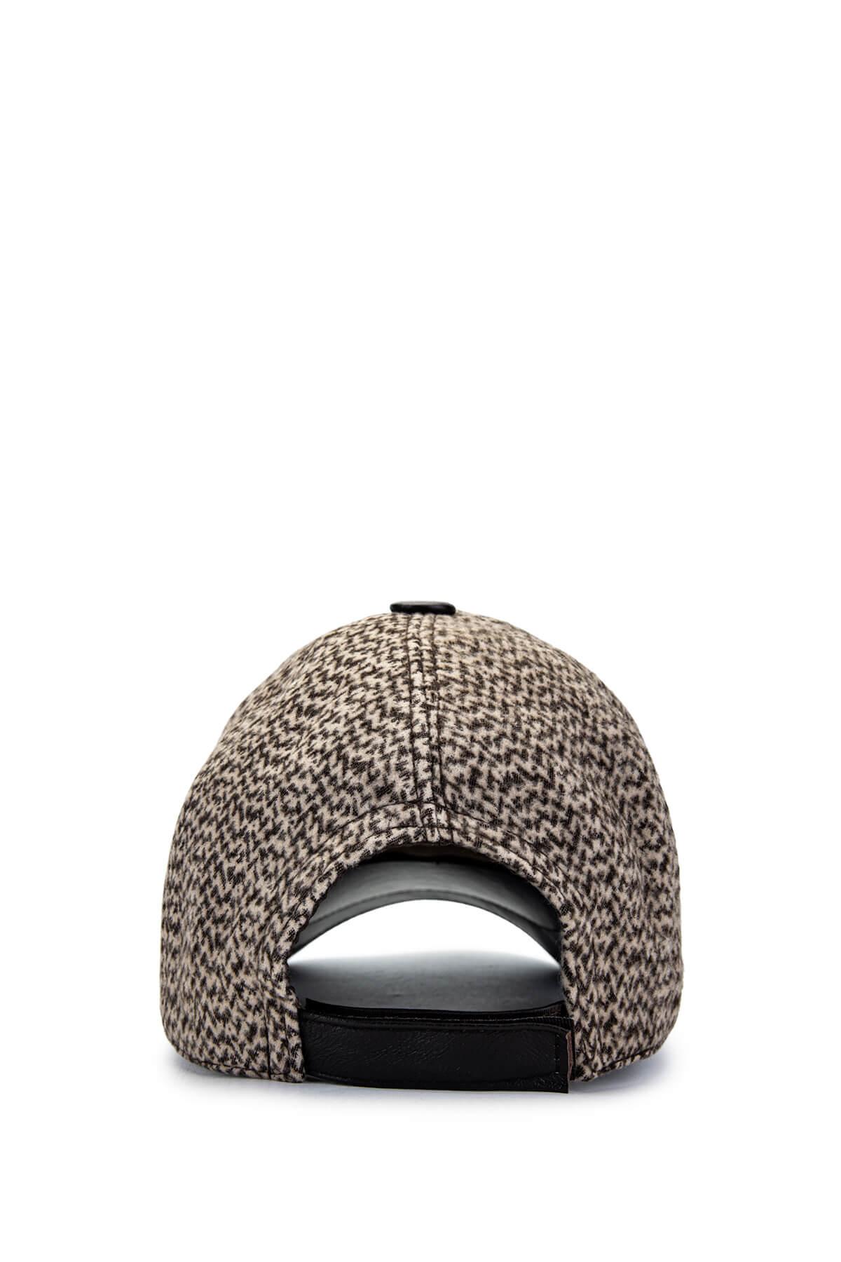 Tamer Tanca Erkek Deri & Tekstil Bej Şapka