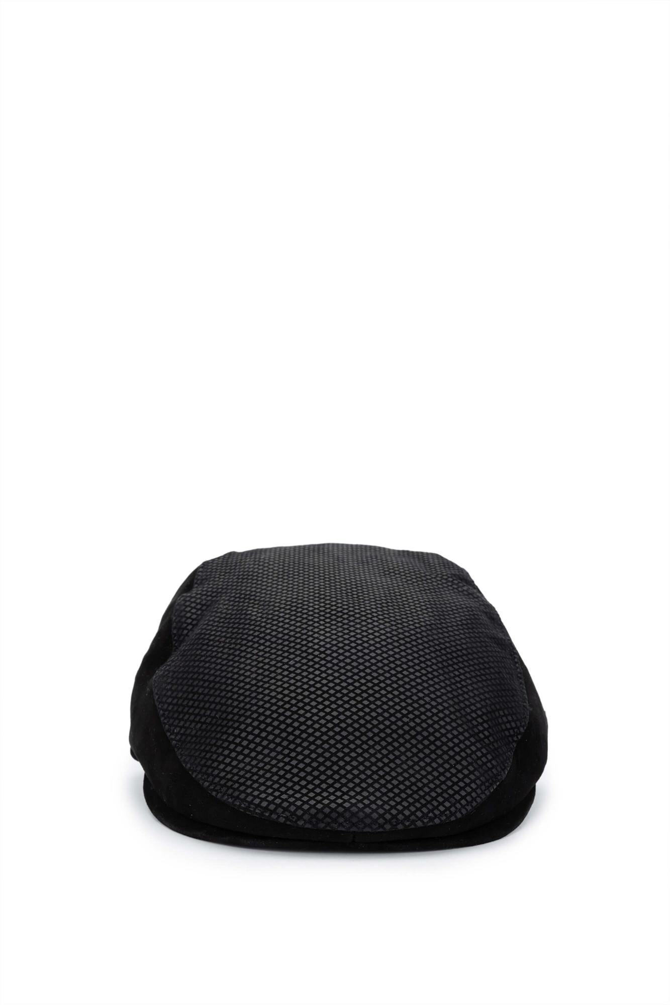 Tamer Tanca Erkek Hakiki Deri Siyah Süet London Şapka