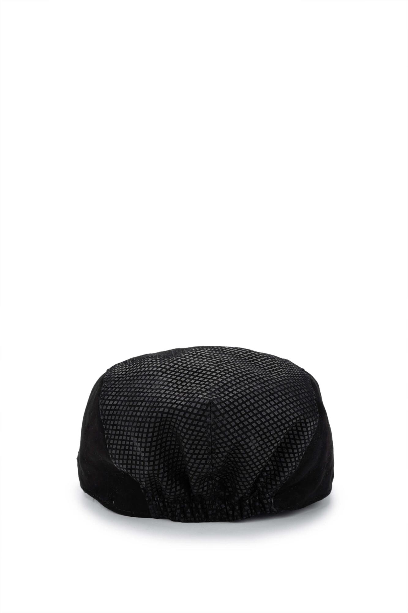 Tamer Tanca Erkek Hakiki Deri Siyah Süet London Şapka