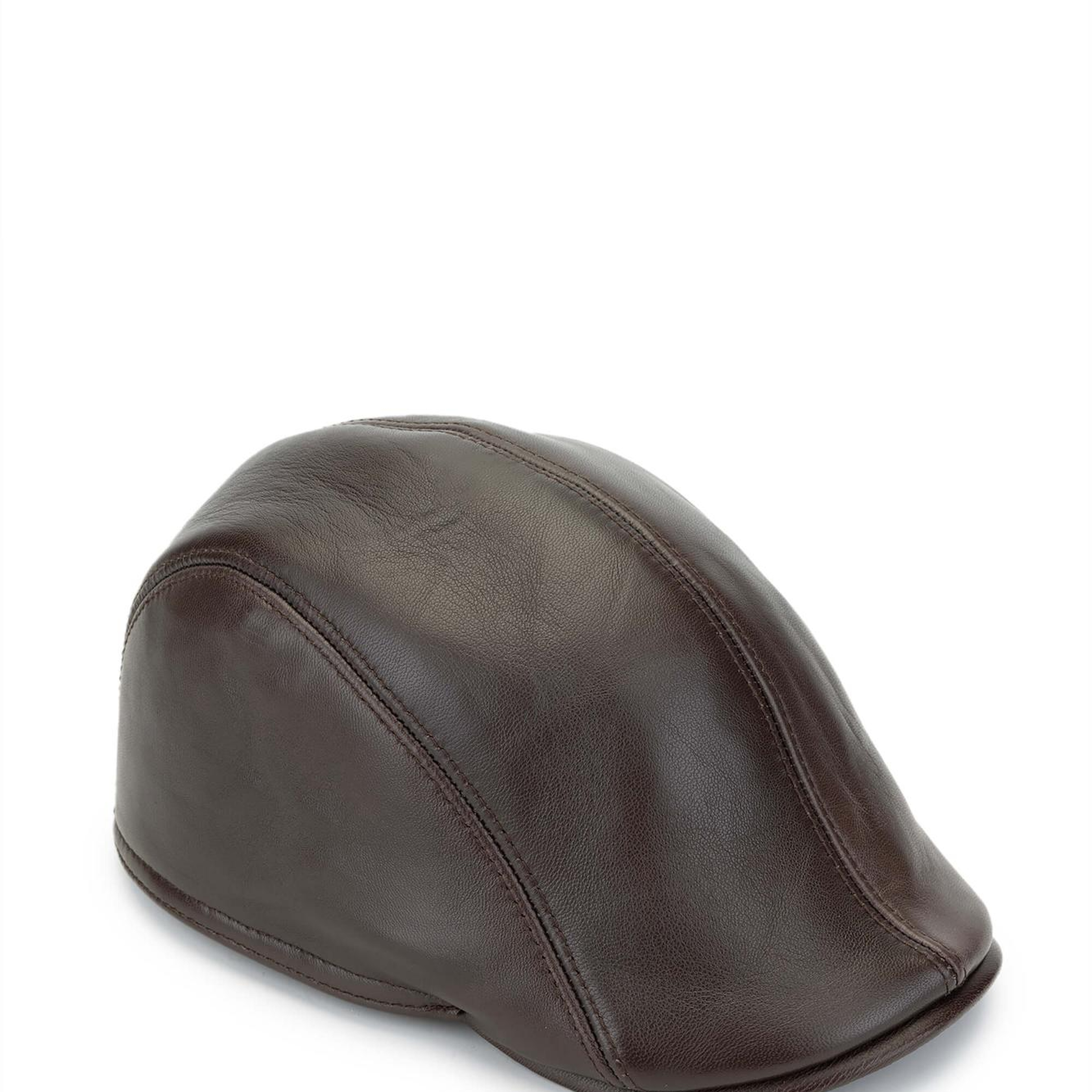 Tamer Tanca Erkek Hakiki Deri Kahverengi London Şapka