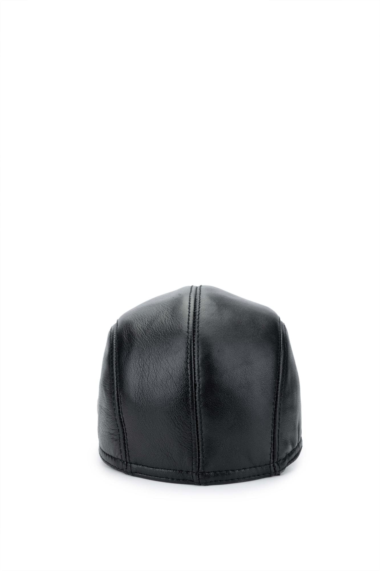 Tamer Tanca Erkek Hakiki Deri Siyah London Şapka