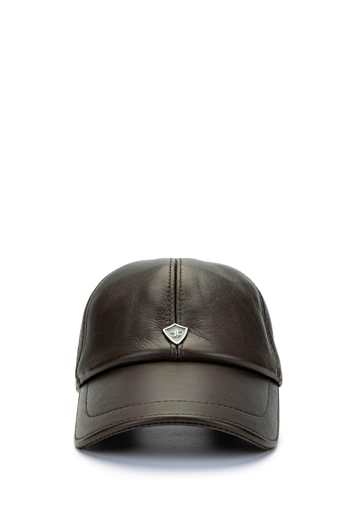 Tamer Tanca Erkek Hakiki Deri Haki Şapka