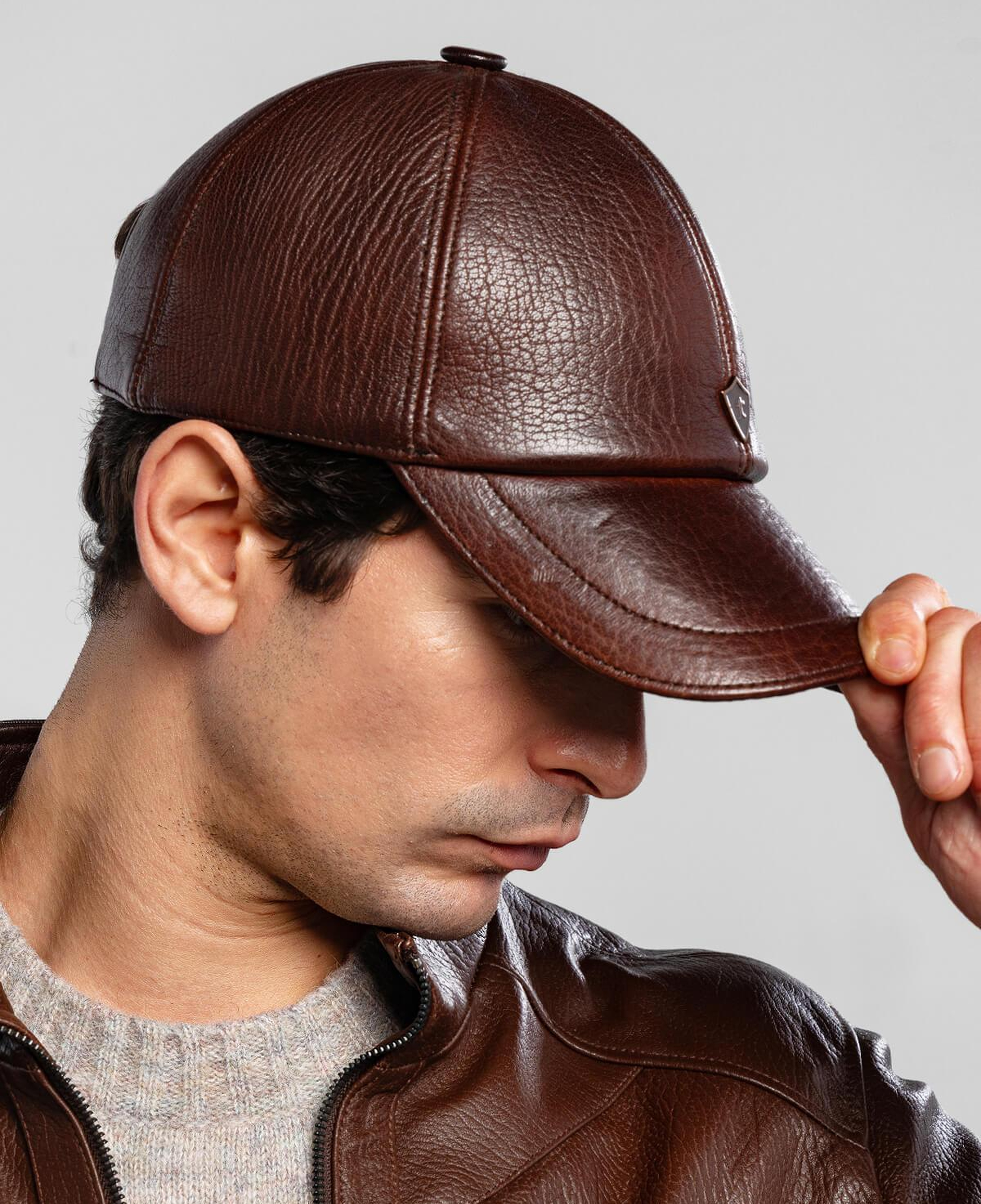 Tamer Tanca Erkek Hakiki Deri Taba Şapka