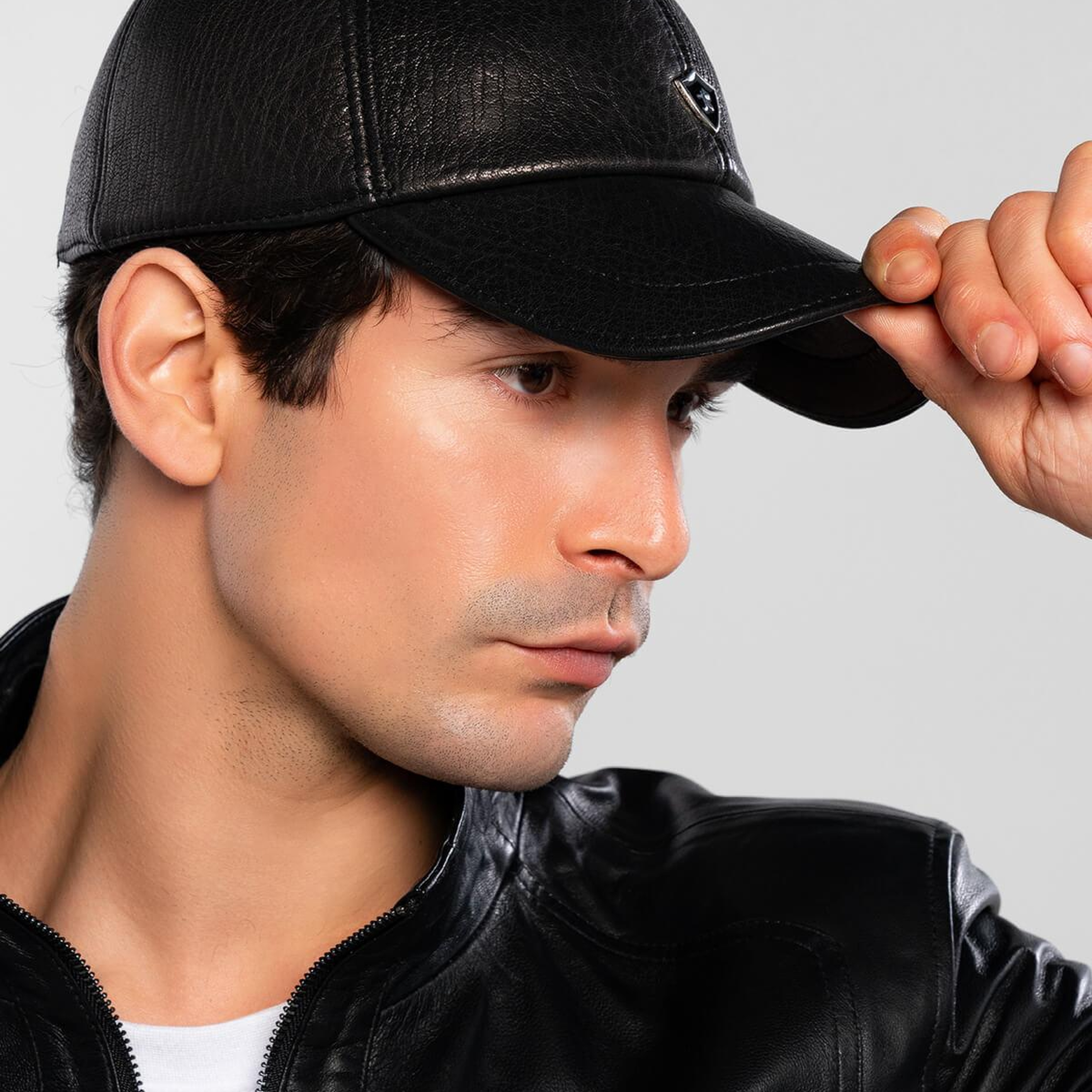 Tamer Tanca Erkek Hakiki Deri Siyah Şapka