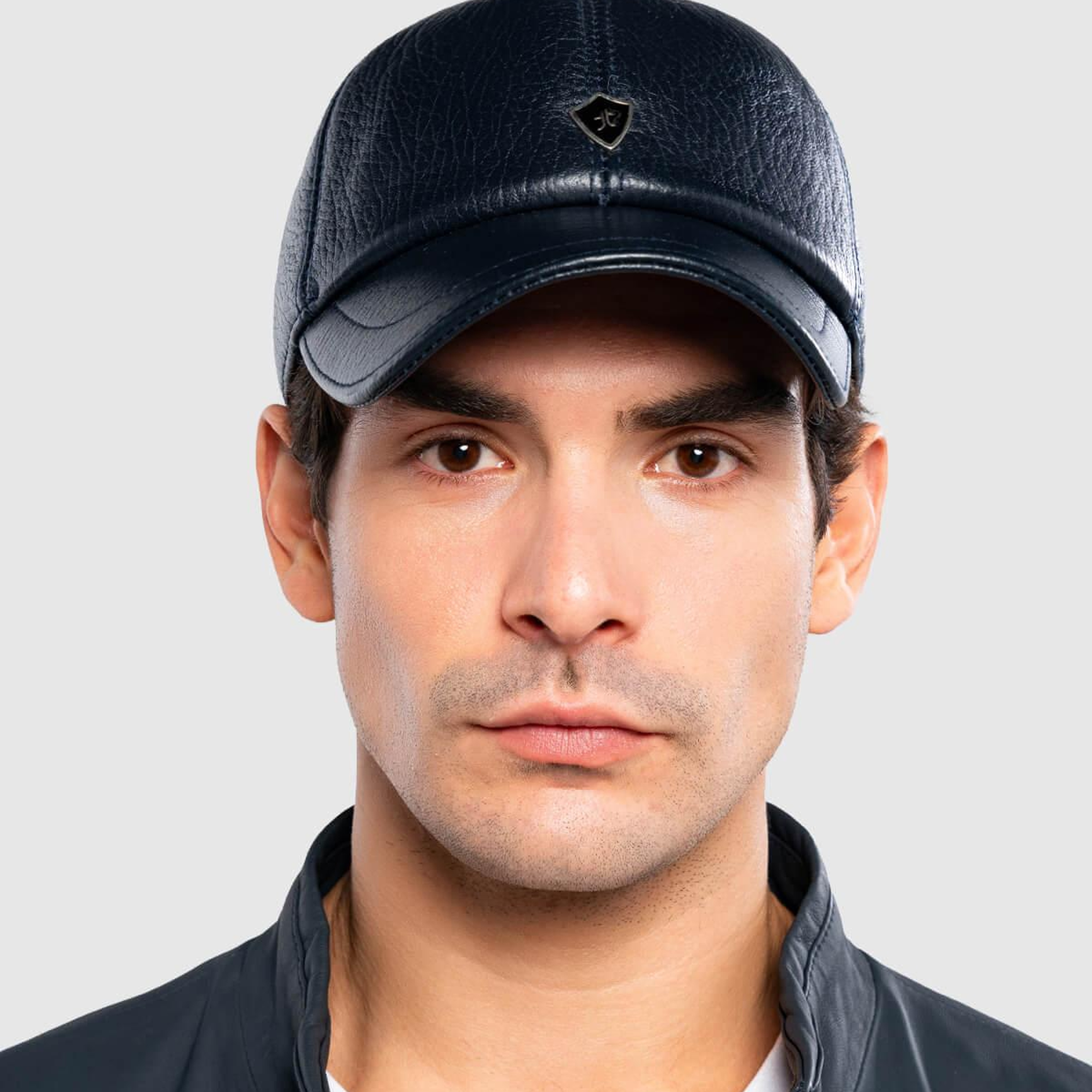 Tamer Tanca Erkek Hakiki Deri Lacivert Şapka