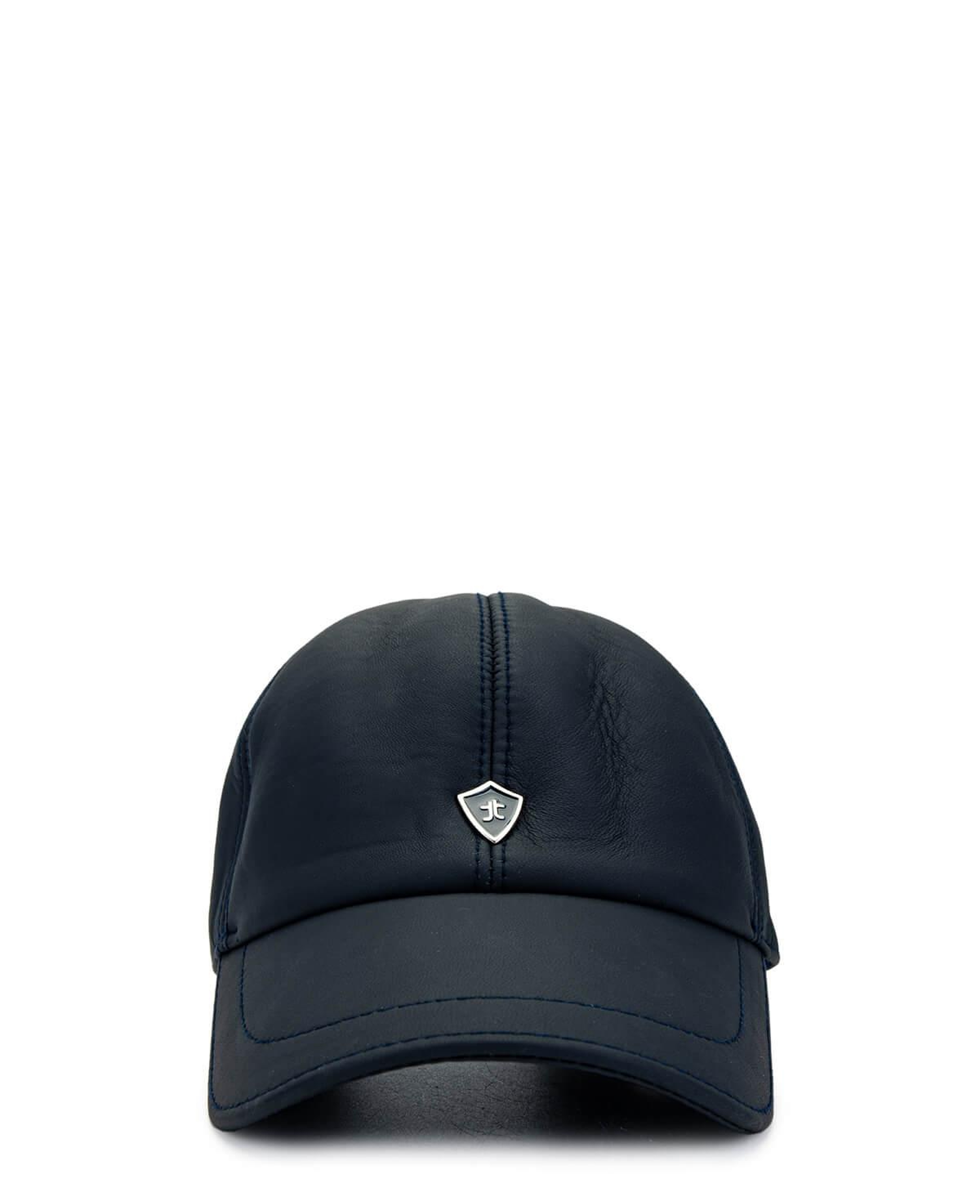 Tamer Tanca Erkek Hakiki Deri Lacivert Şapka