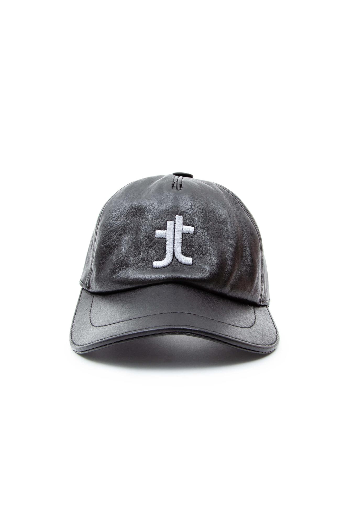 Tamer Tanca Unisex Vegan Siyah Deri Şapka