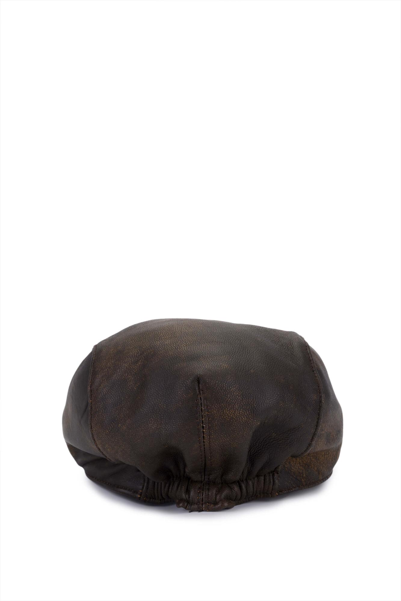 Tamer Tanca Erkek Hakiki Deri Viski Eskitme London Şapka