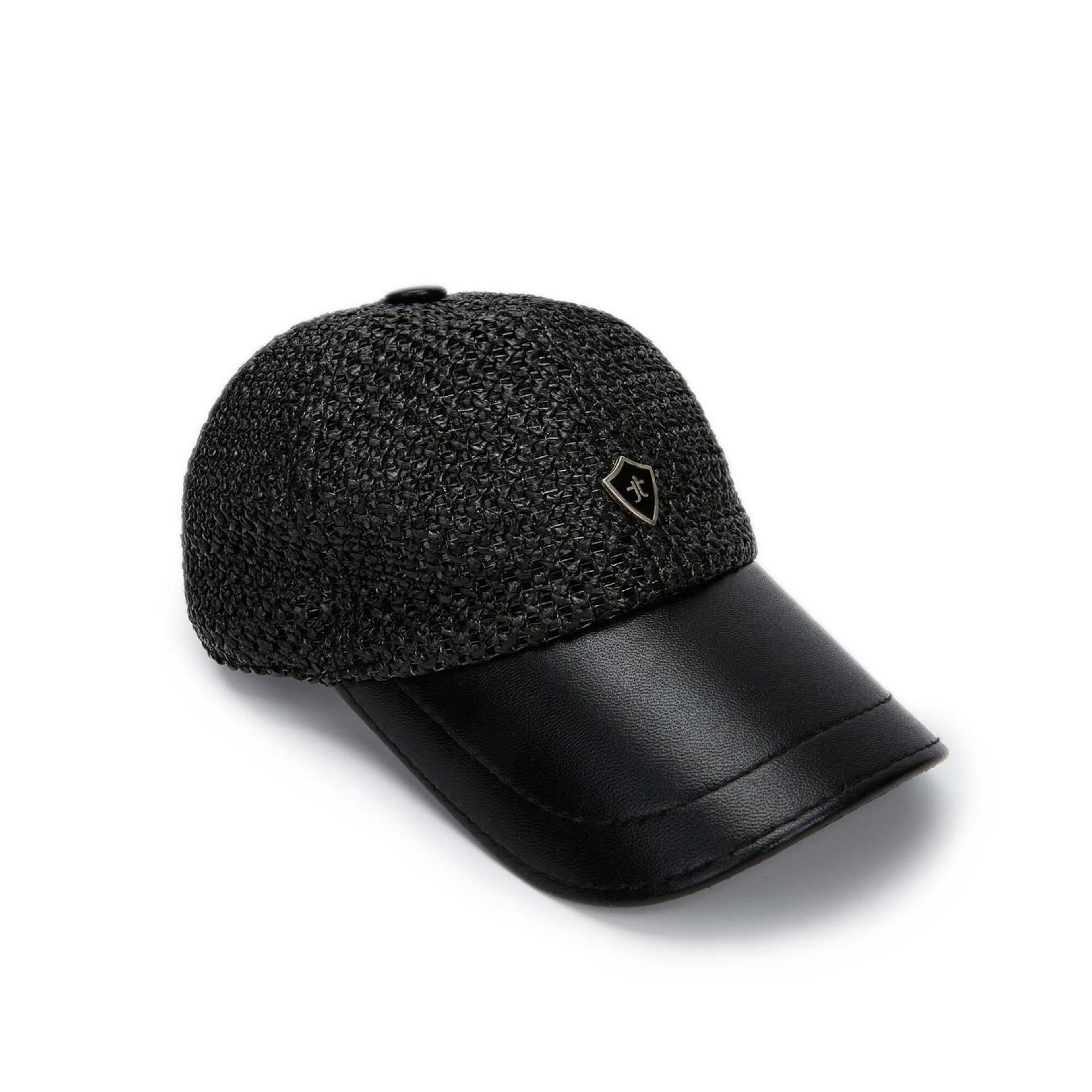 Tamer Tanca Erkek Deri Hasır Siyah Şapka