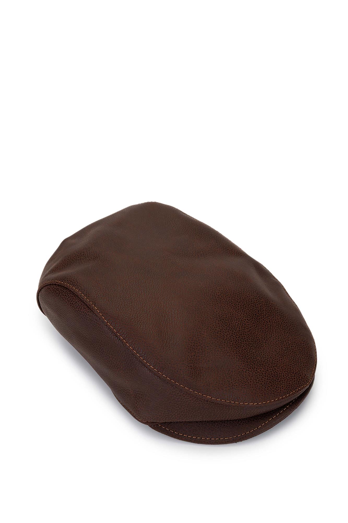 Tamer Tanca Erkek Hakiki Deri Taba London Şapka